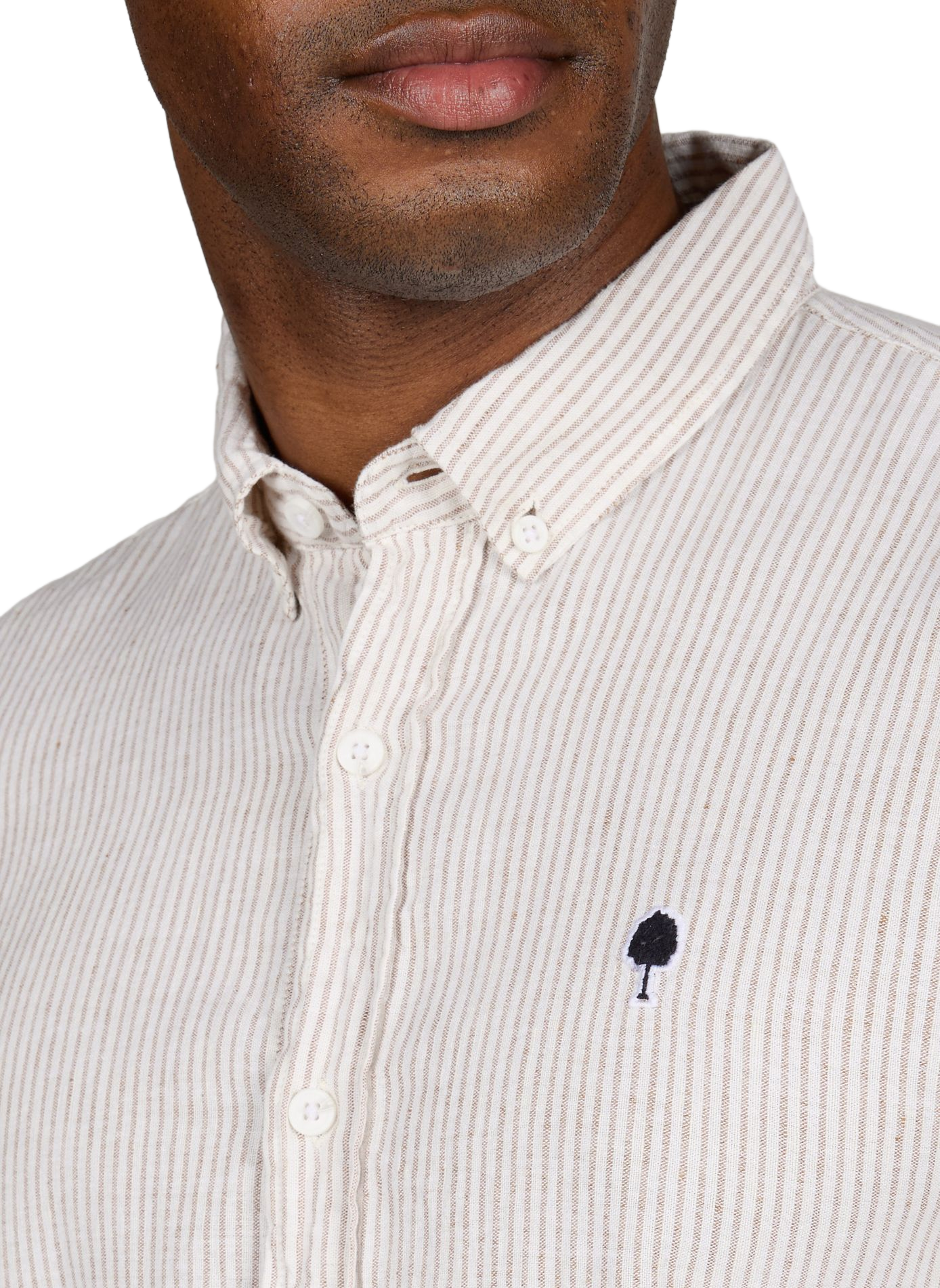 Striped Ivoy shirt in a blend of cotton and linen FAGUO Beige