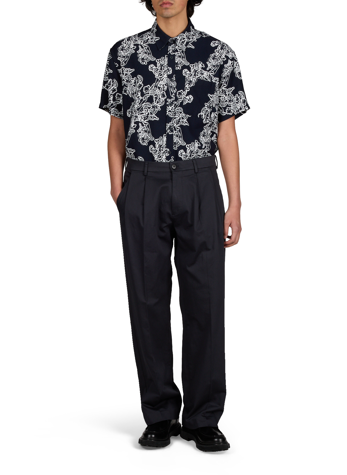 Printed short-sleeve Deon shirt NN.07 Blue