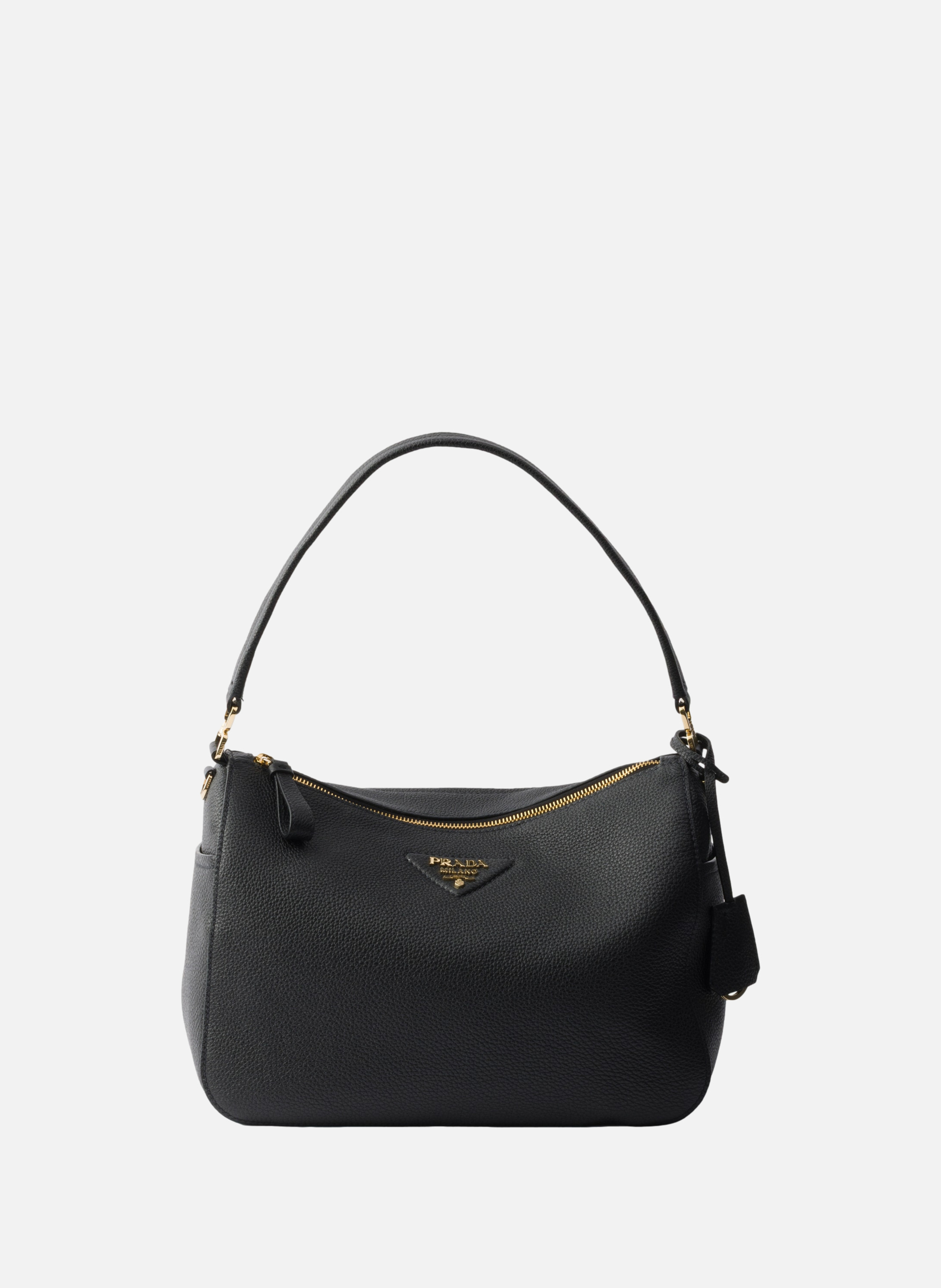 Sac porté épaule en cuir PRADA Noir