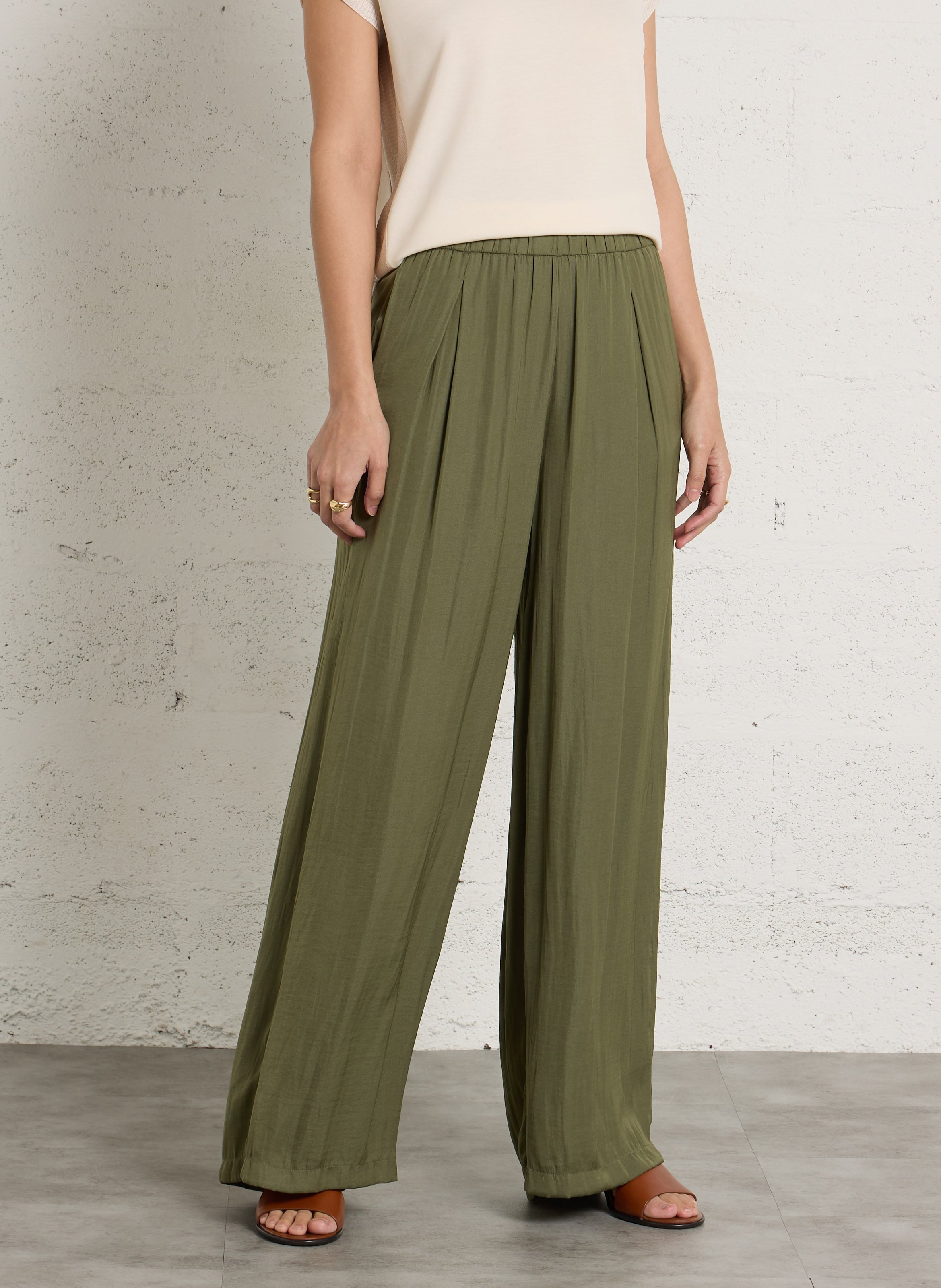 Pantalon large satiné tobias MAISON 123 Kaki