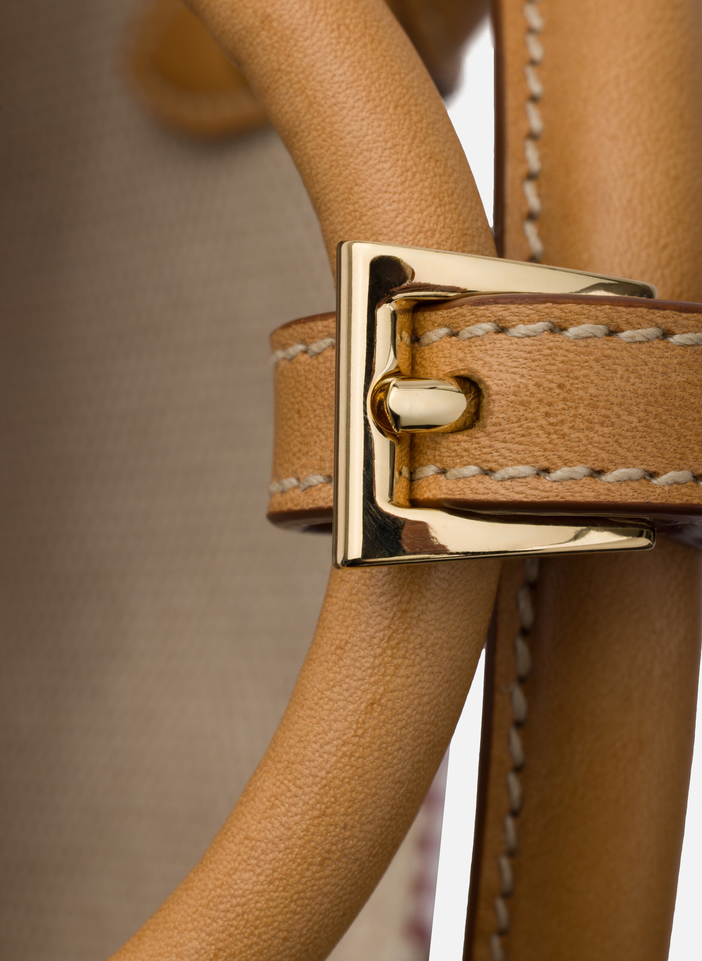 Petit sac prada buckle en toile et cuir PRADA Beige