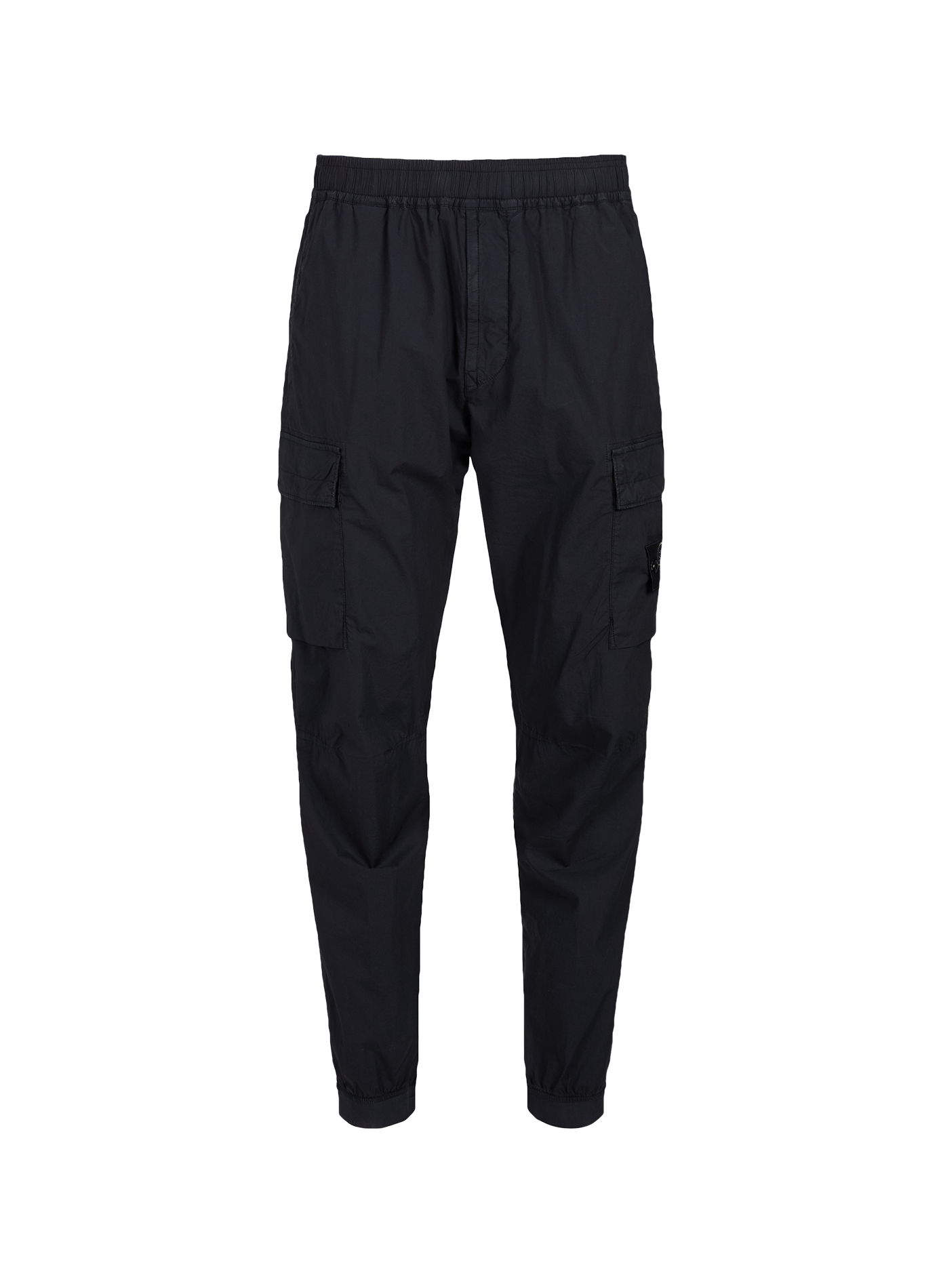 Pantalon cargo à taille et cheville élastiquées en coton mélangé STONE ISLAND Bleu