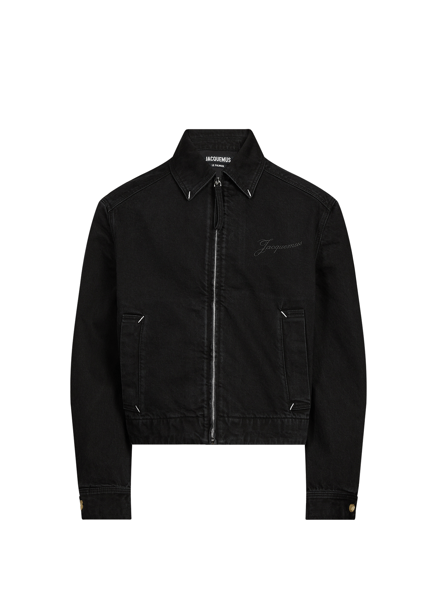 Veste denim en lin mélangé  JACQUEMUS Noir