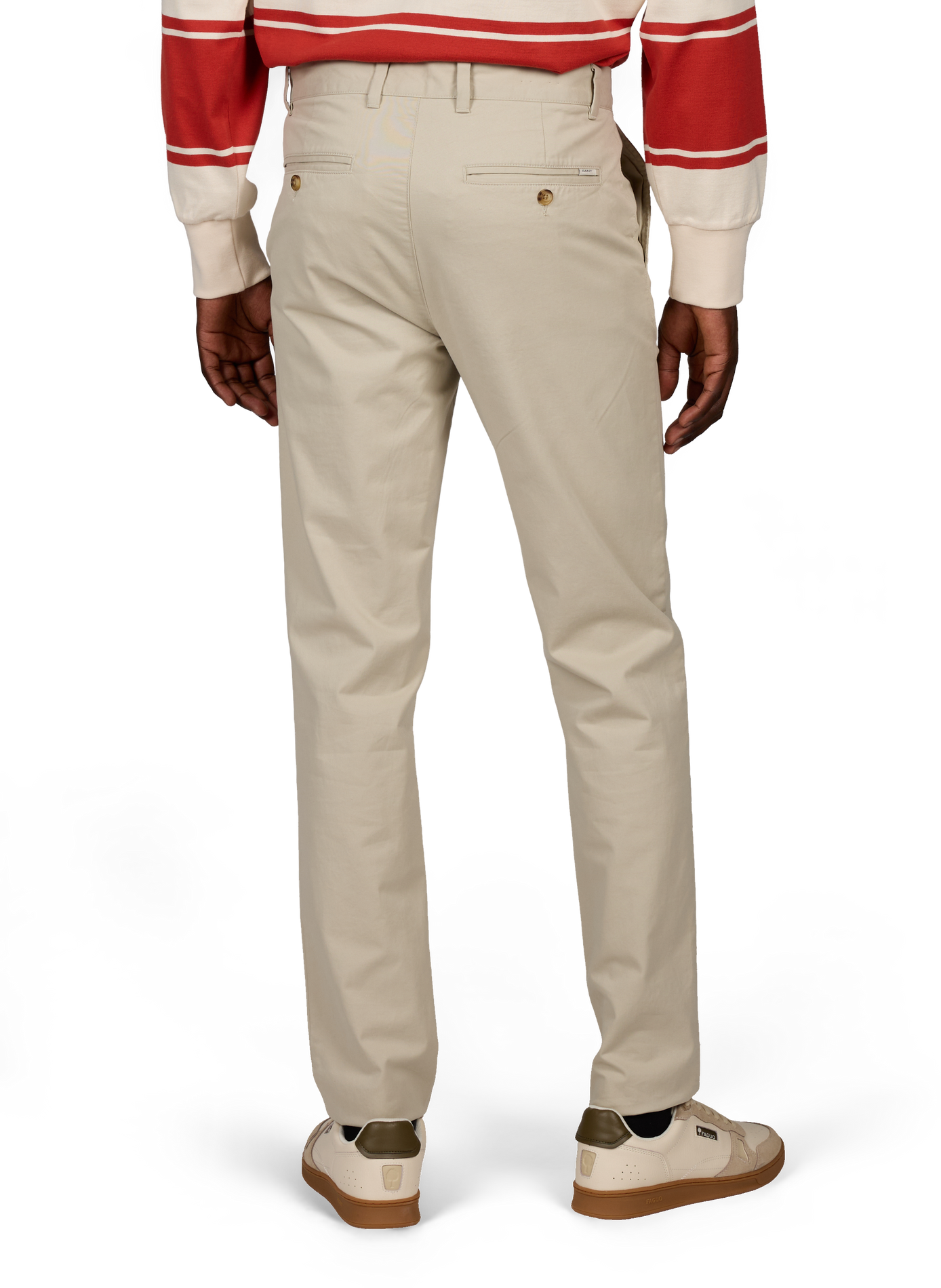 Pantalon slim en coton mélangé GANT Beige