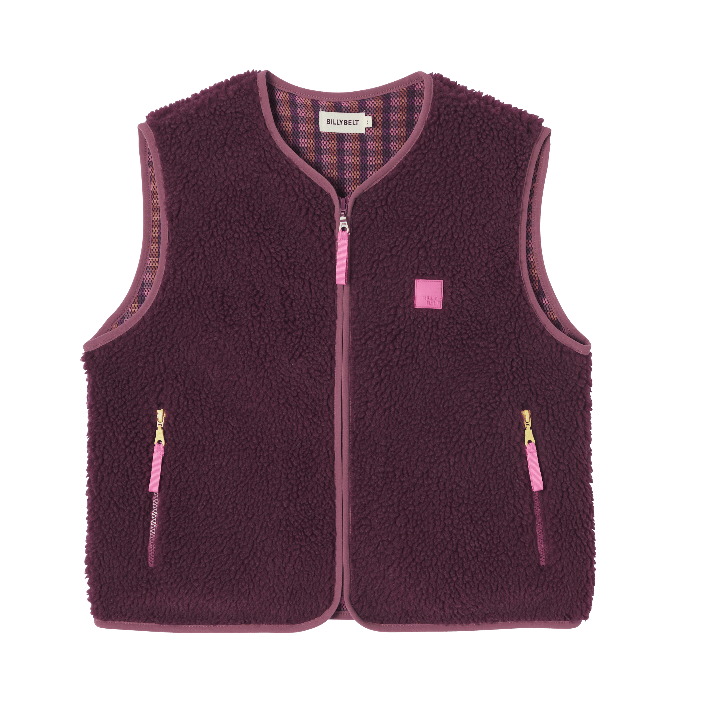 Veste sherpa zippée sans manches  Prune