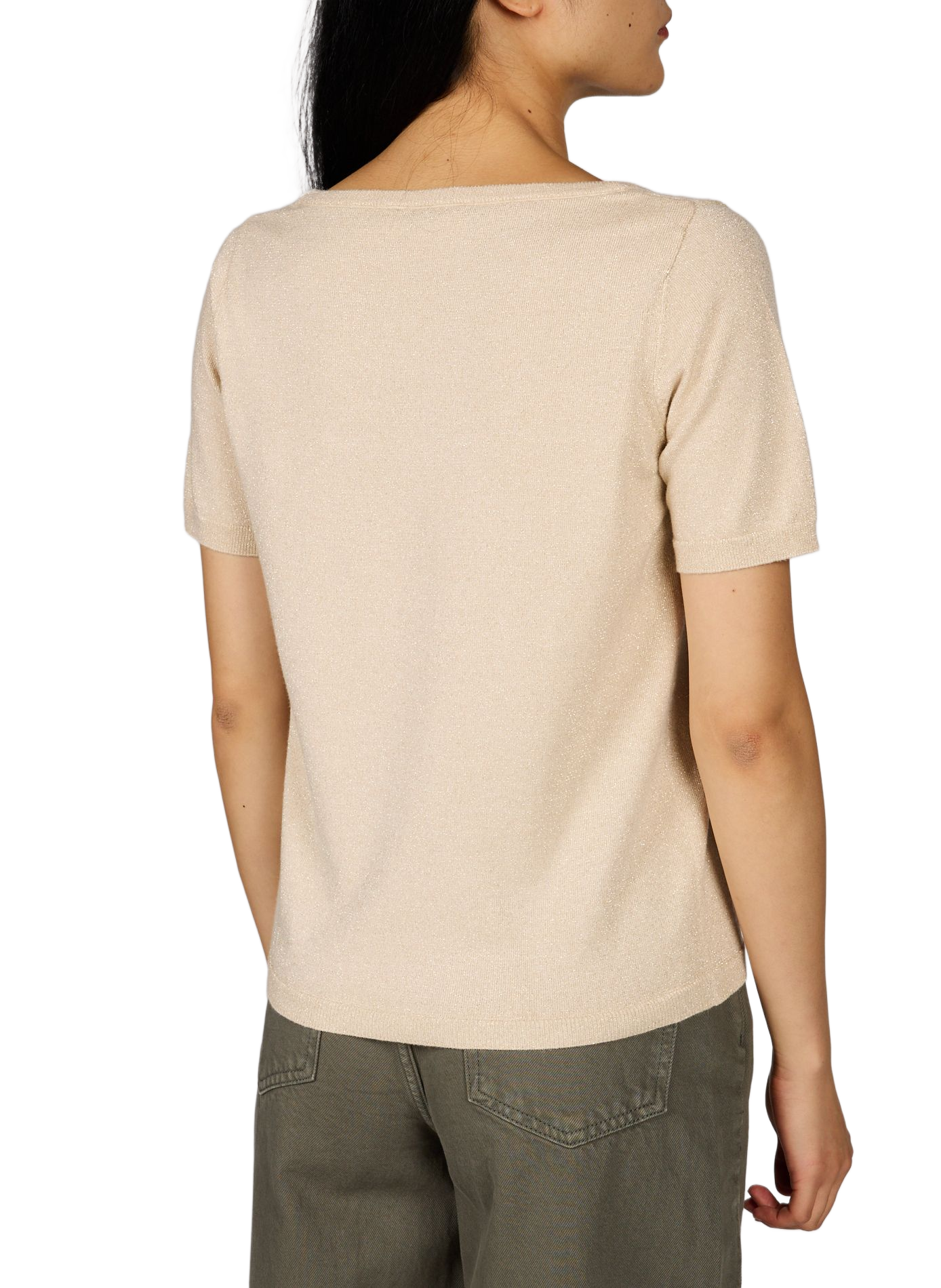 Kurzes Paillettentop VILA Beige