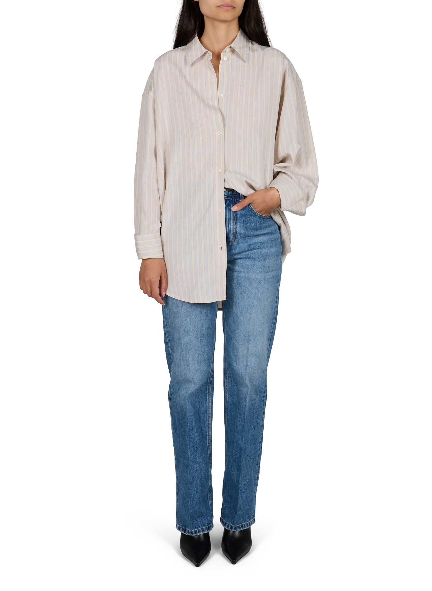 Weite Baumwolljeans VICTORIA BECKHAM Blau