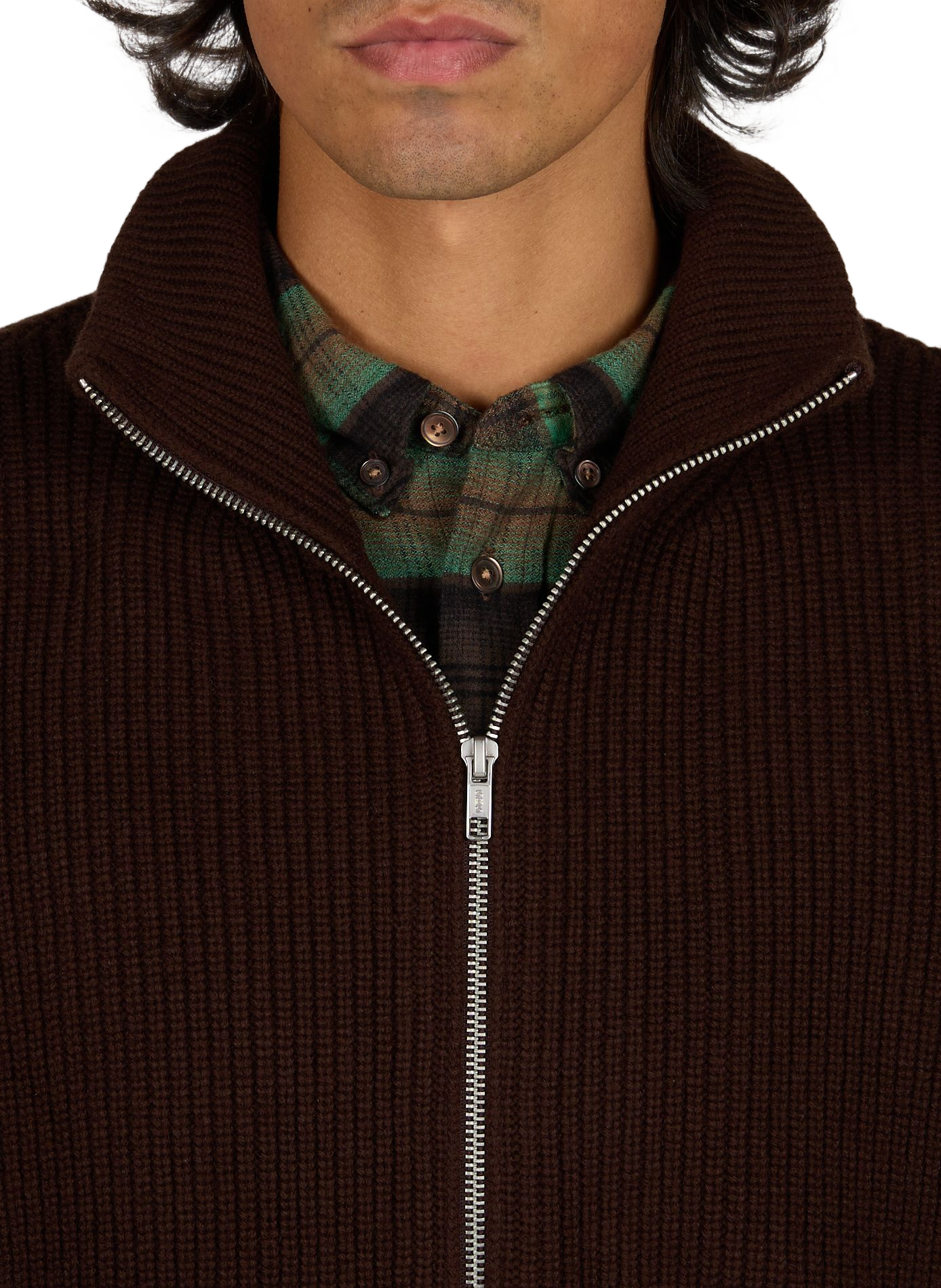 Straight ribbed merino wool ribbed knit sweater BELLEROSE Brown