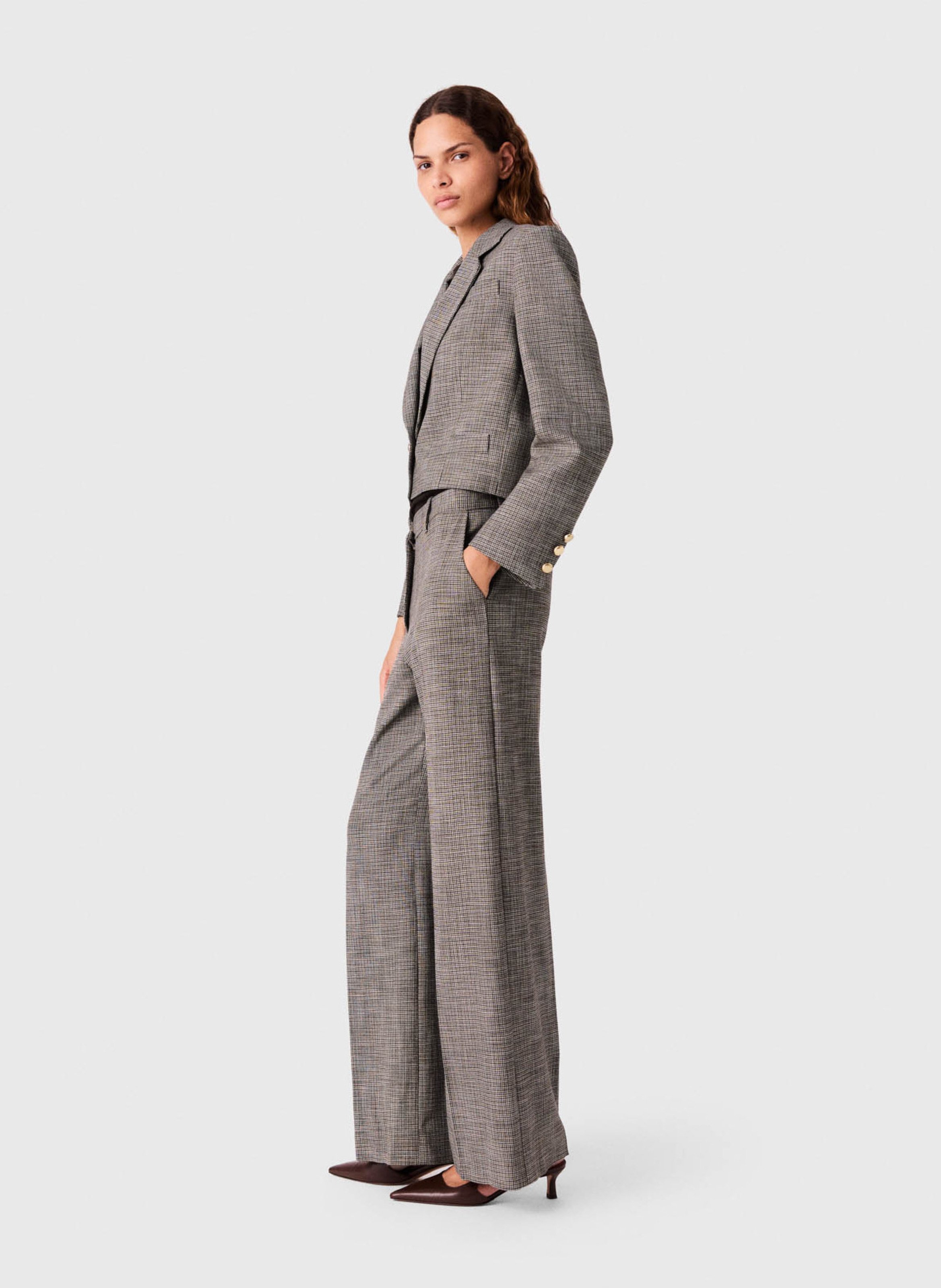 Pantalon droit à plis MAJE Marron