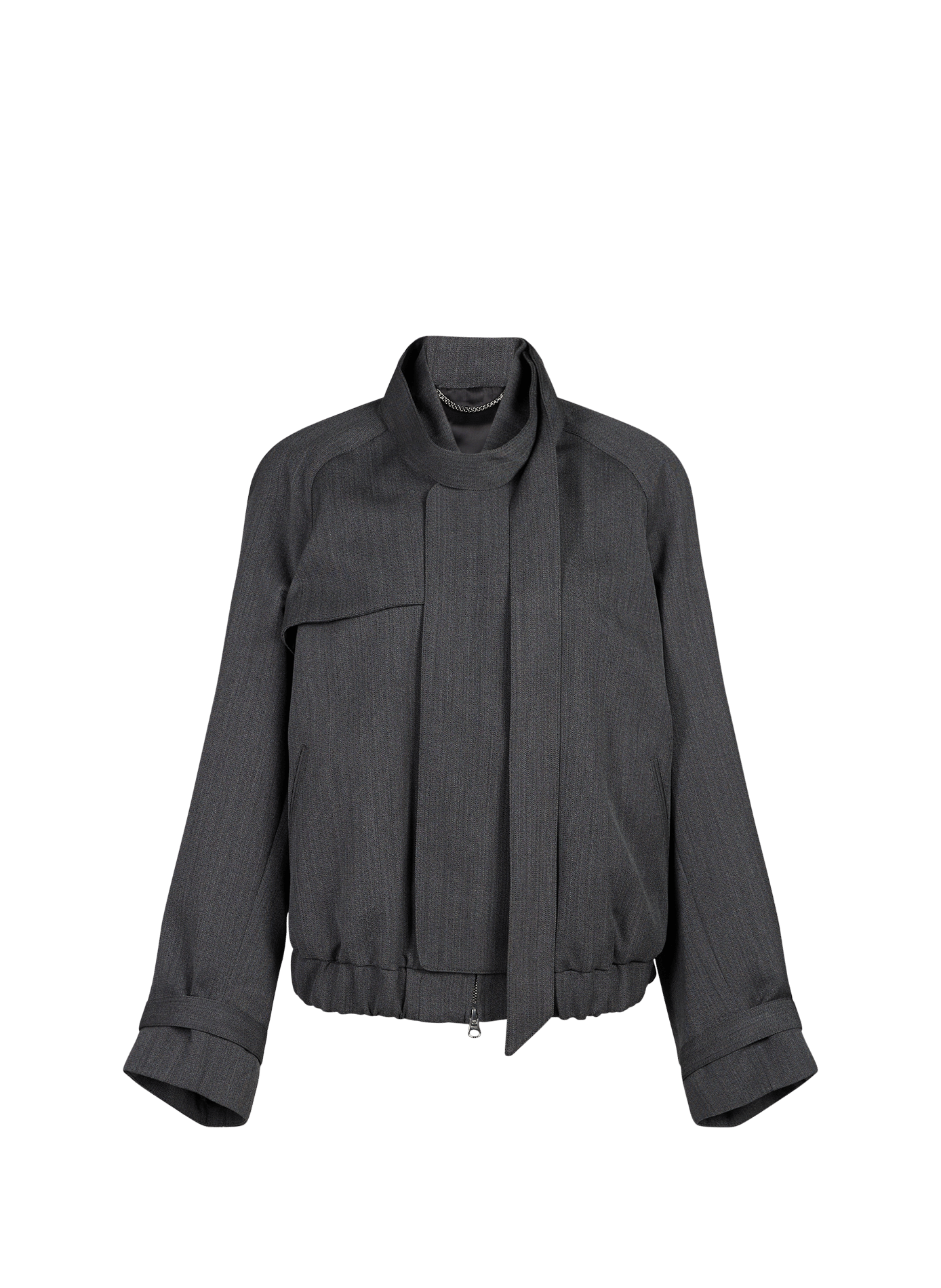 Wool jacket with integrated scarf VICTORIA BECKHAM Grey