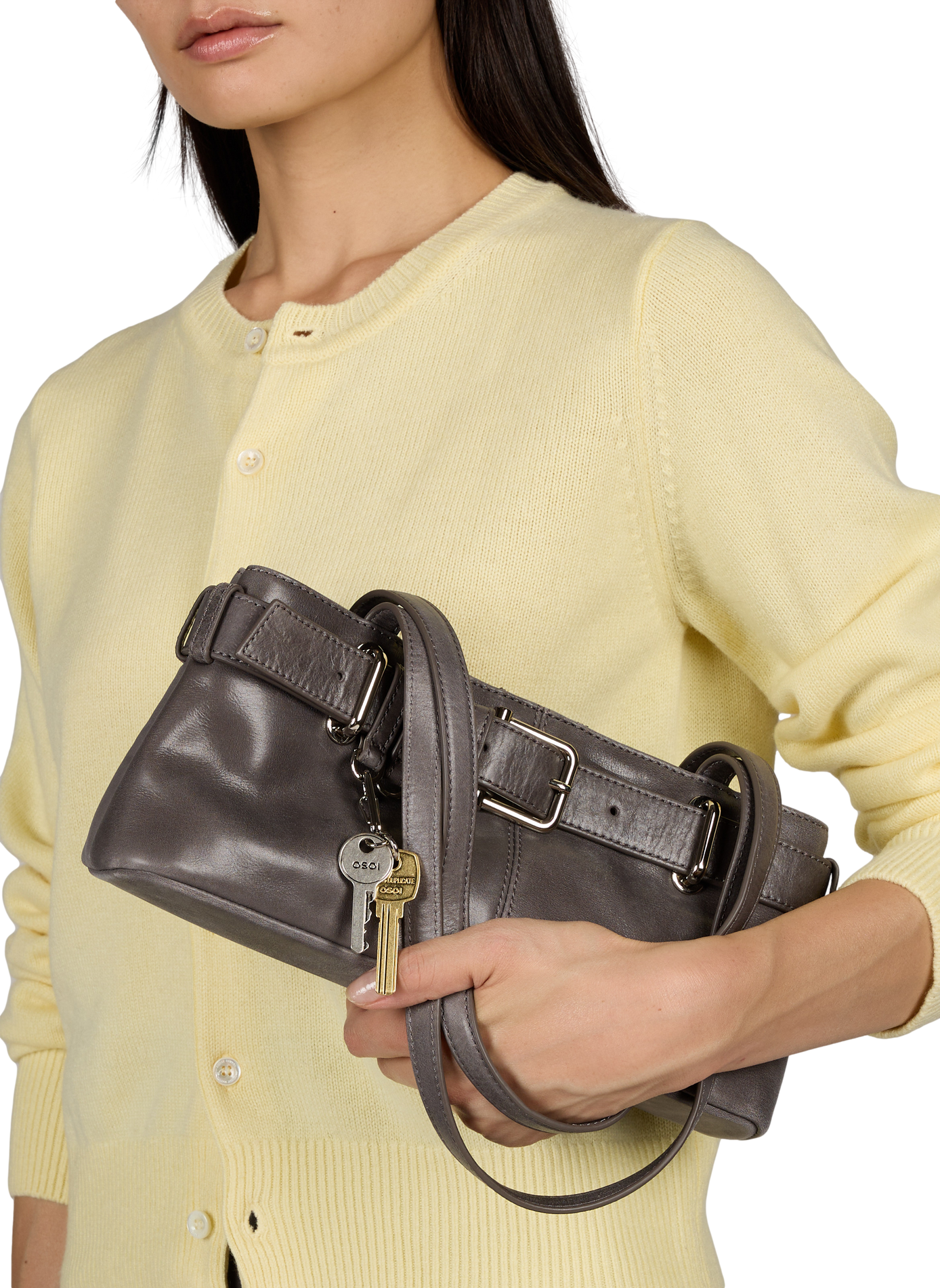 Sac à main Brocles à clés en cuir OSOI Gris