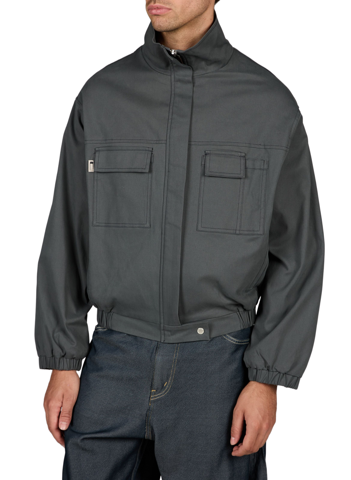 Reißverschlussjacke mit Stehkragen aus Baumwollmischung CARRER Schwarz