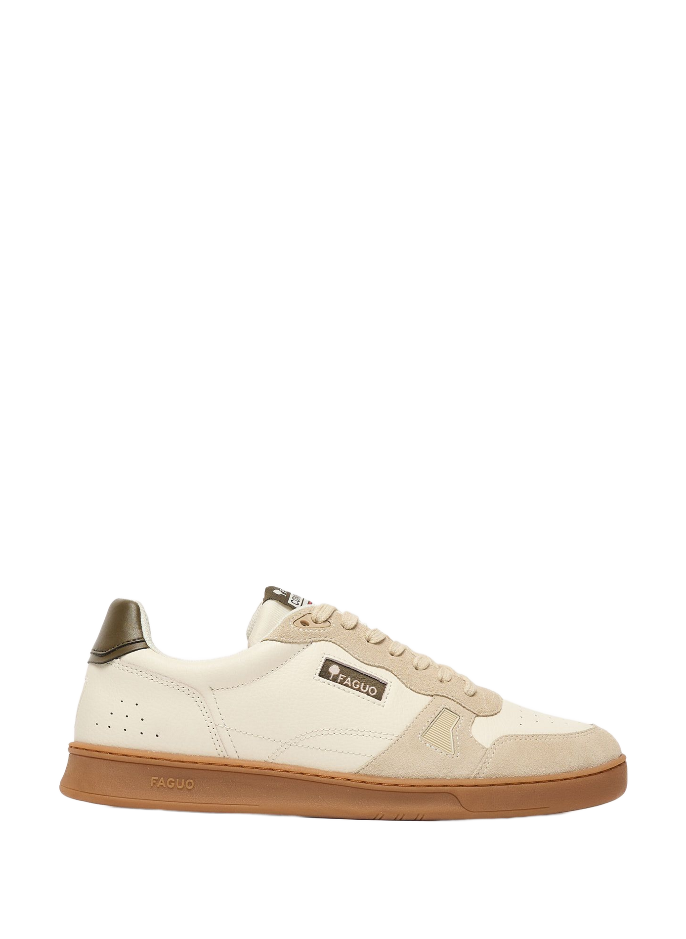 Mixed leather sneakers FAGUO Beige