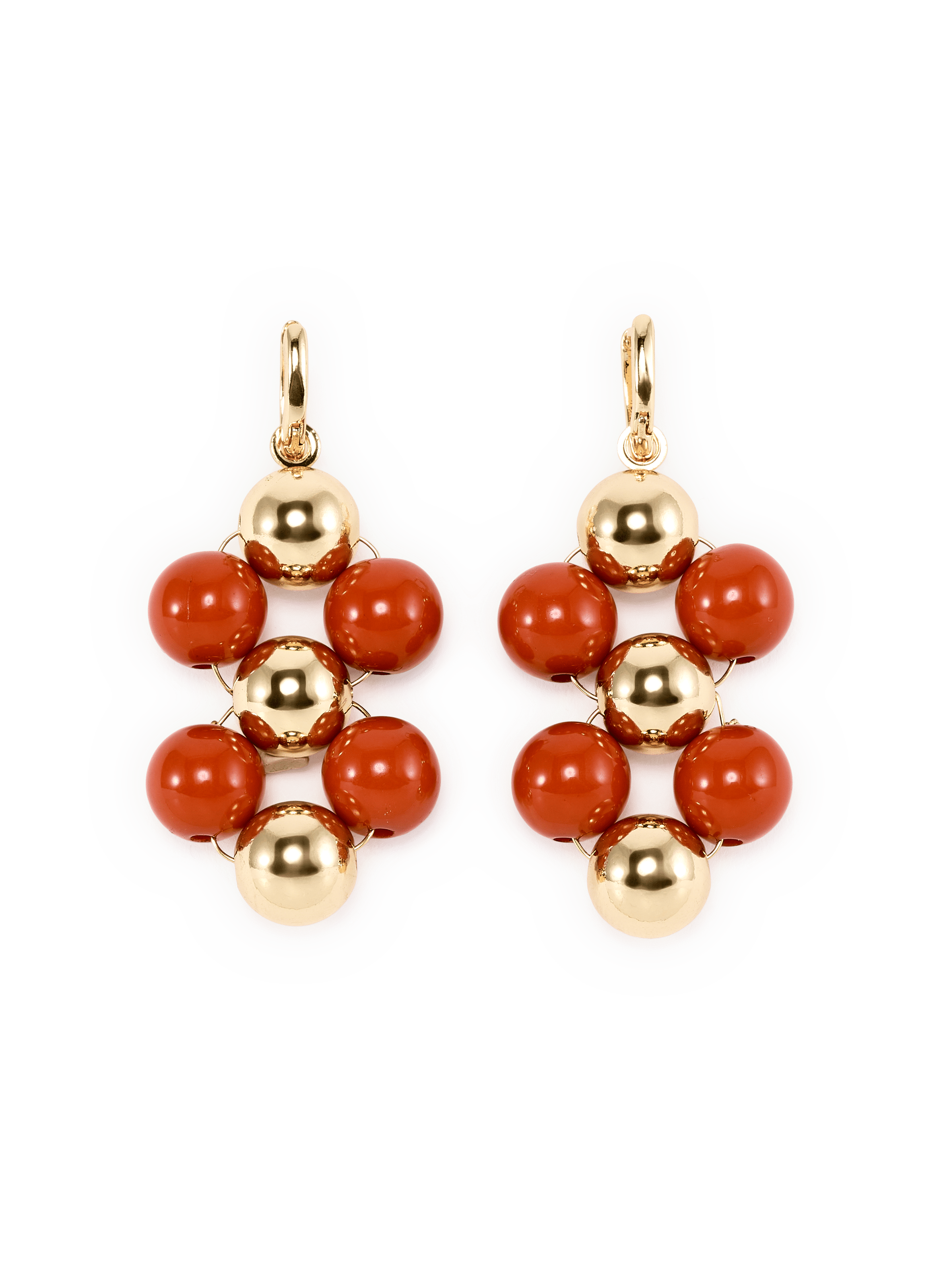 Boucles d'oreilles en perles fantaisies SAISON 1865 Orange