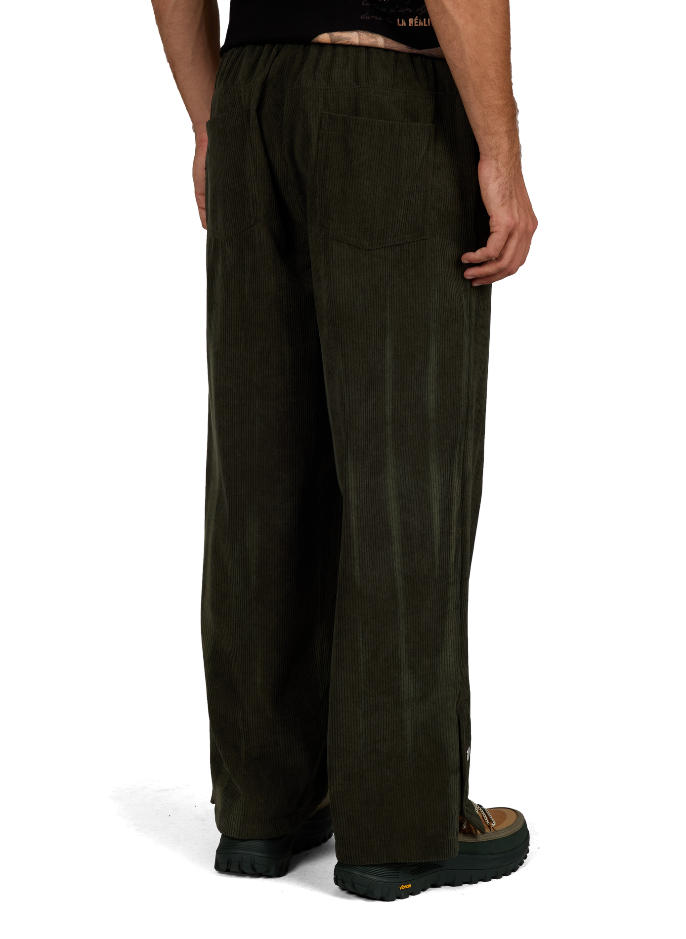 Wide-leg velour trousers PAS UNE MARQUE Green