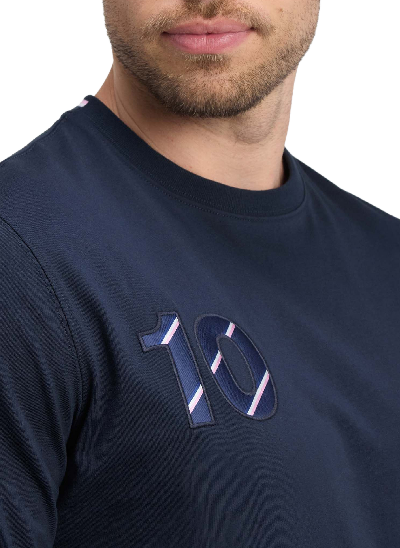 Gerader Rundhals-T-Shirt aus Baumwolle EDEN PARK Blau