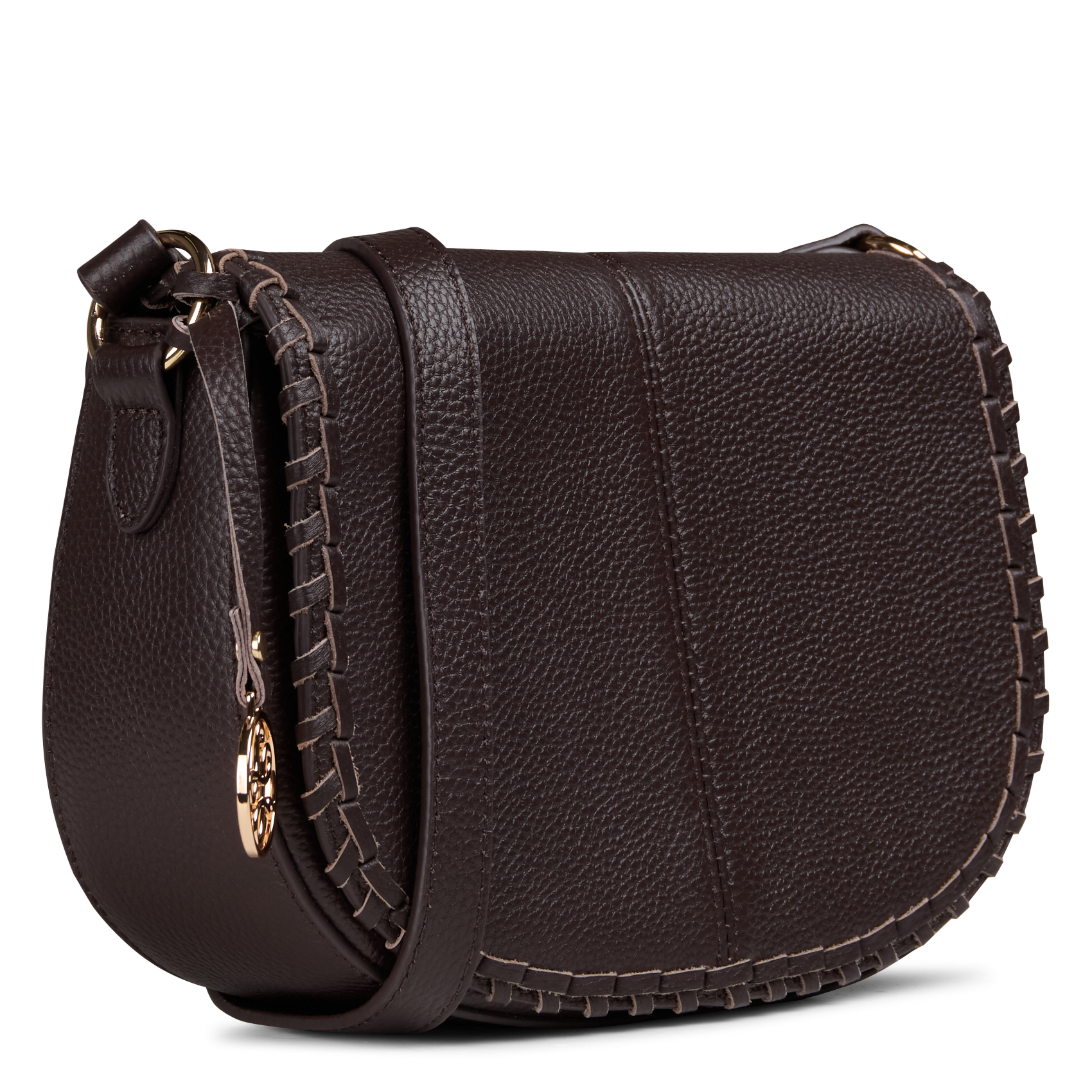 Schoudertas van leer LA FEE MARABOUTEE Bruin