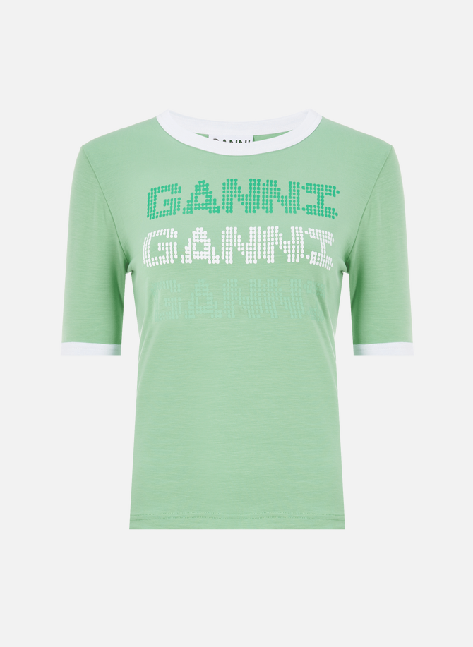 Tailliertes GANNI Lyocell-T-Shirt