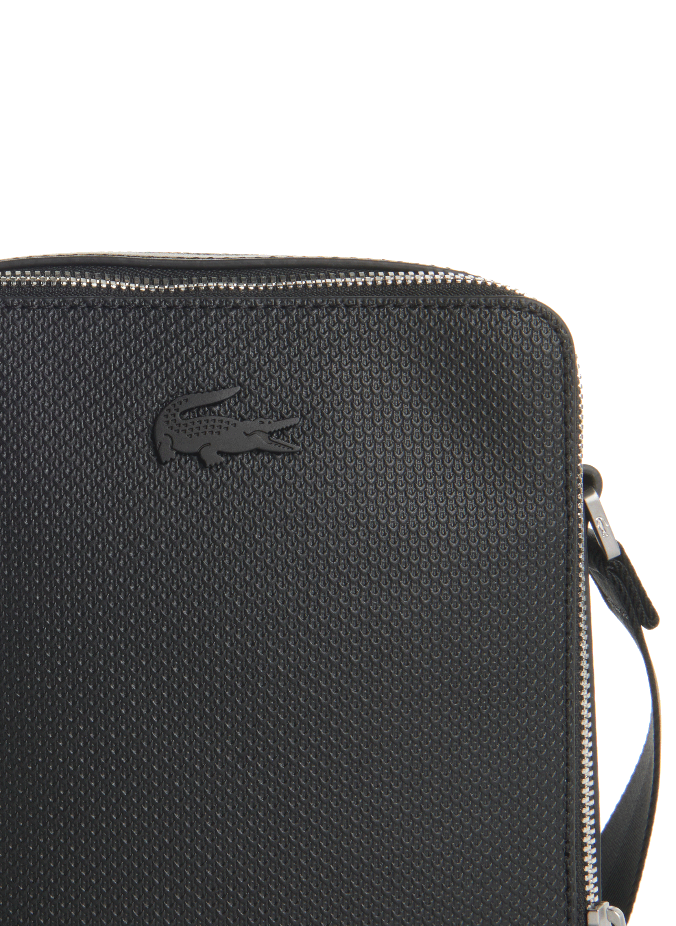 Leather shoulder bag LACOSTE Black