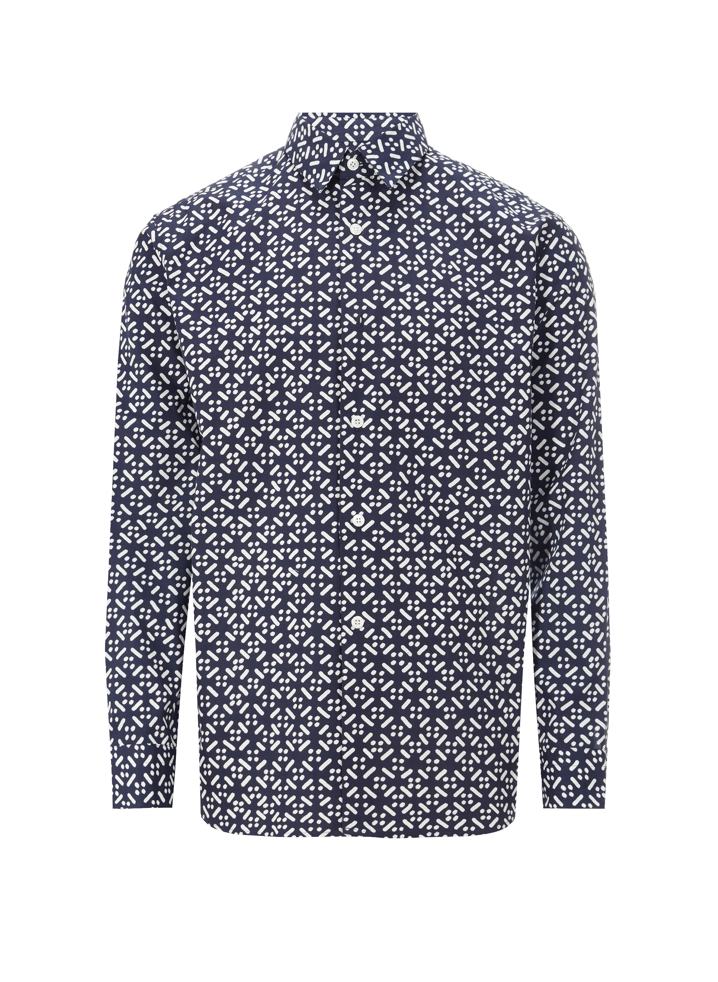 Chemise à motif en popeline de coton