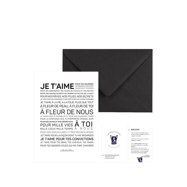 Carte Je t'aime