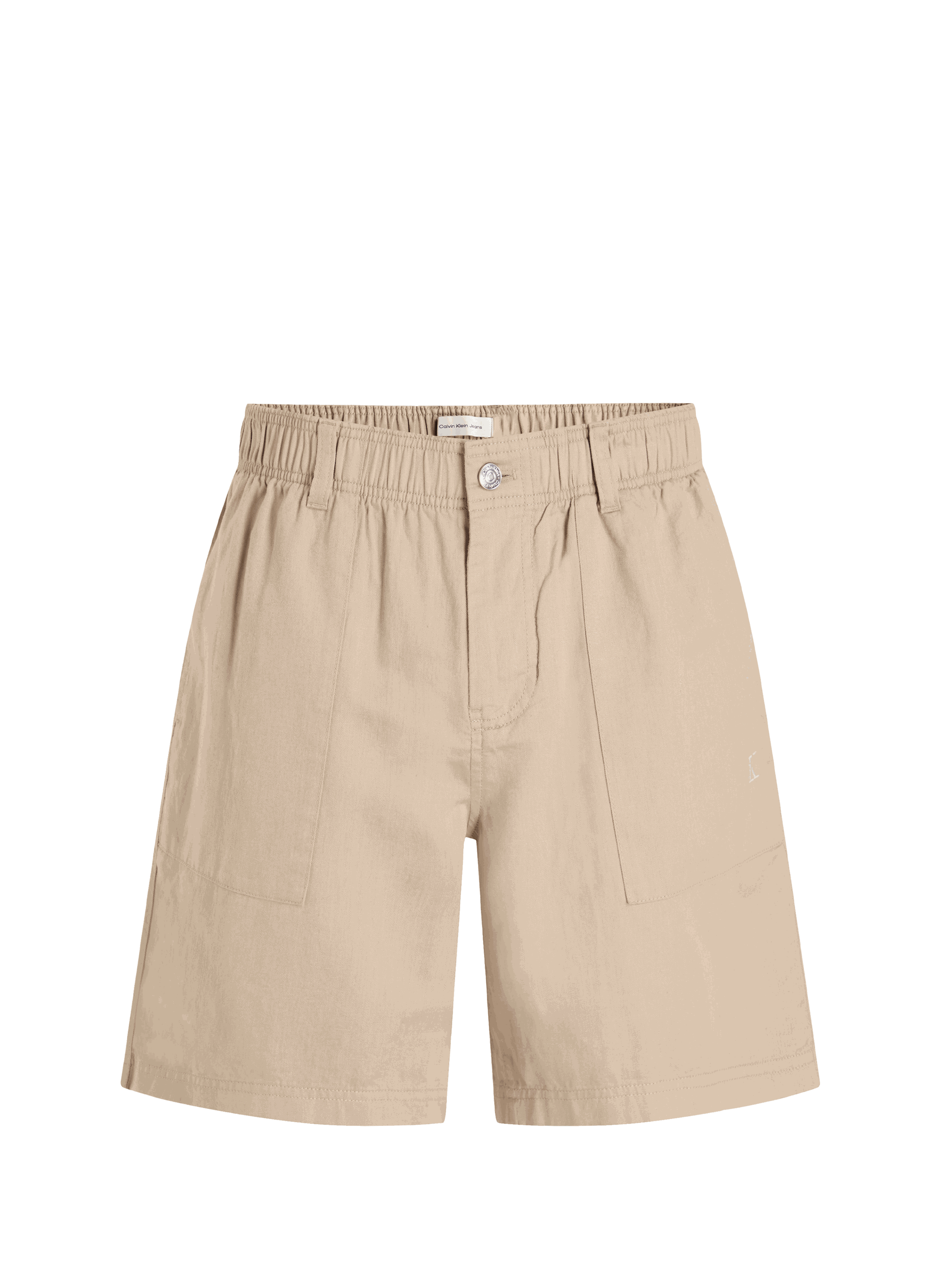 Cotton and linen shorts Beige