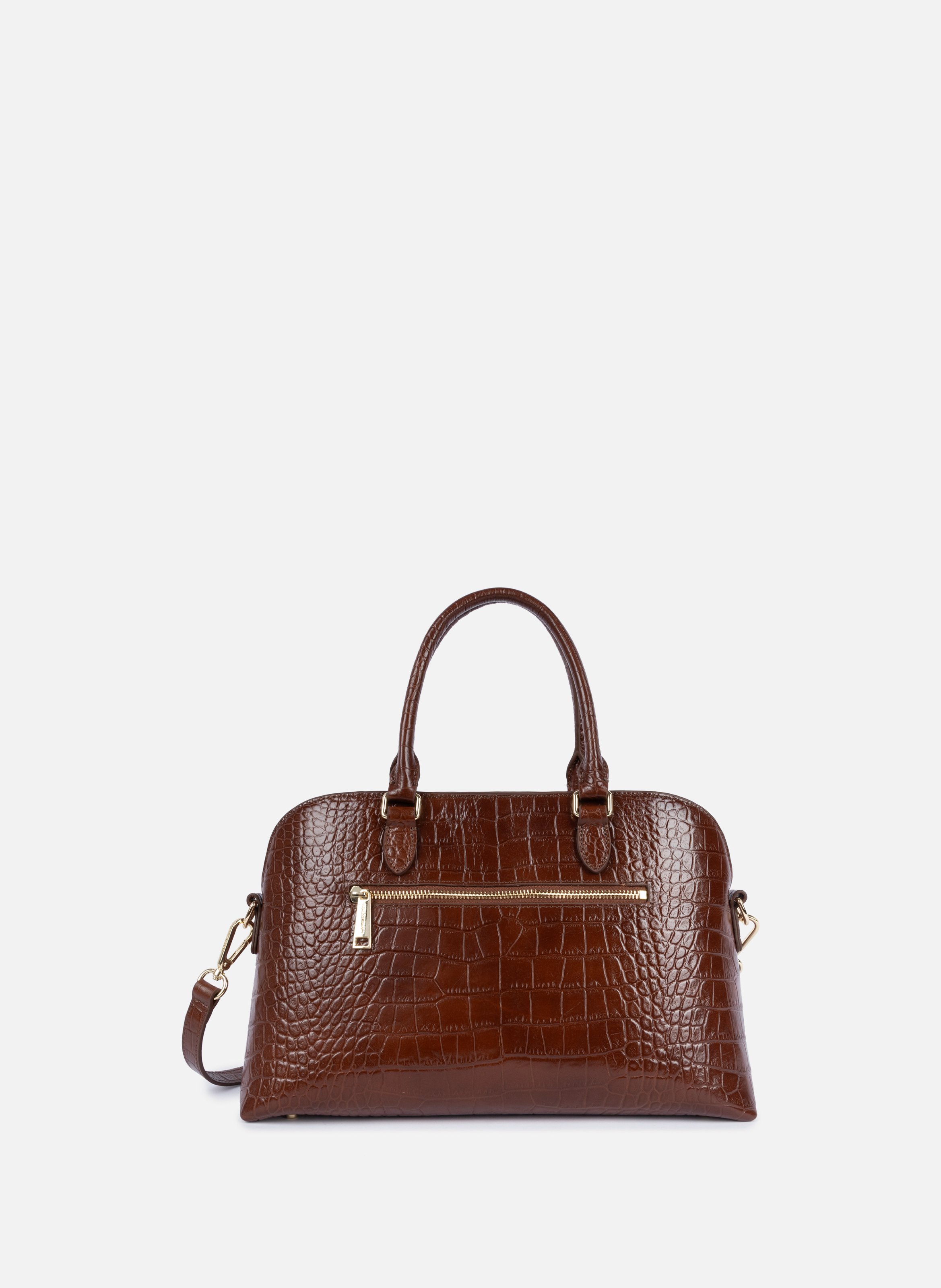 Grand sac demi lune - exo LANCASTER Marron