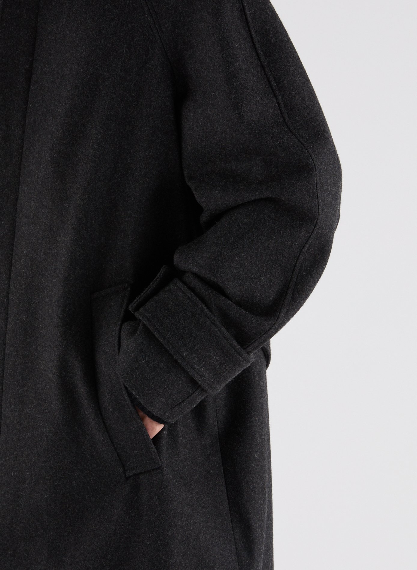 Long classic collar wool coat SAISON 1865 Grey