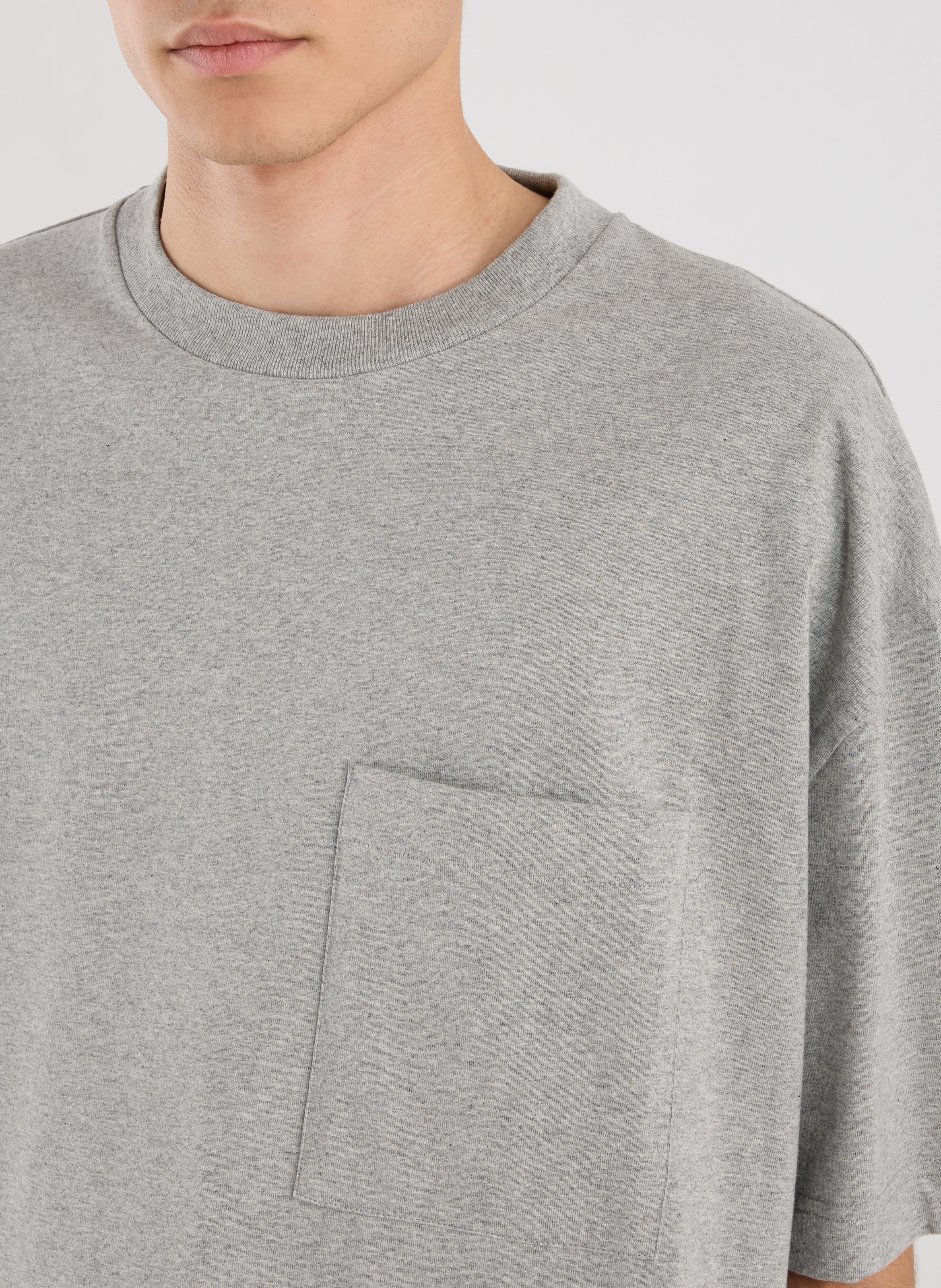 T-shirt Bart col rond en coton SAISON 1865 Gris