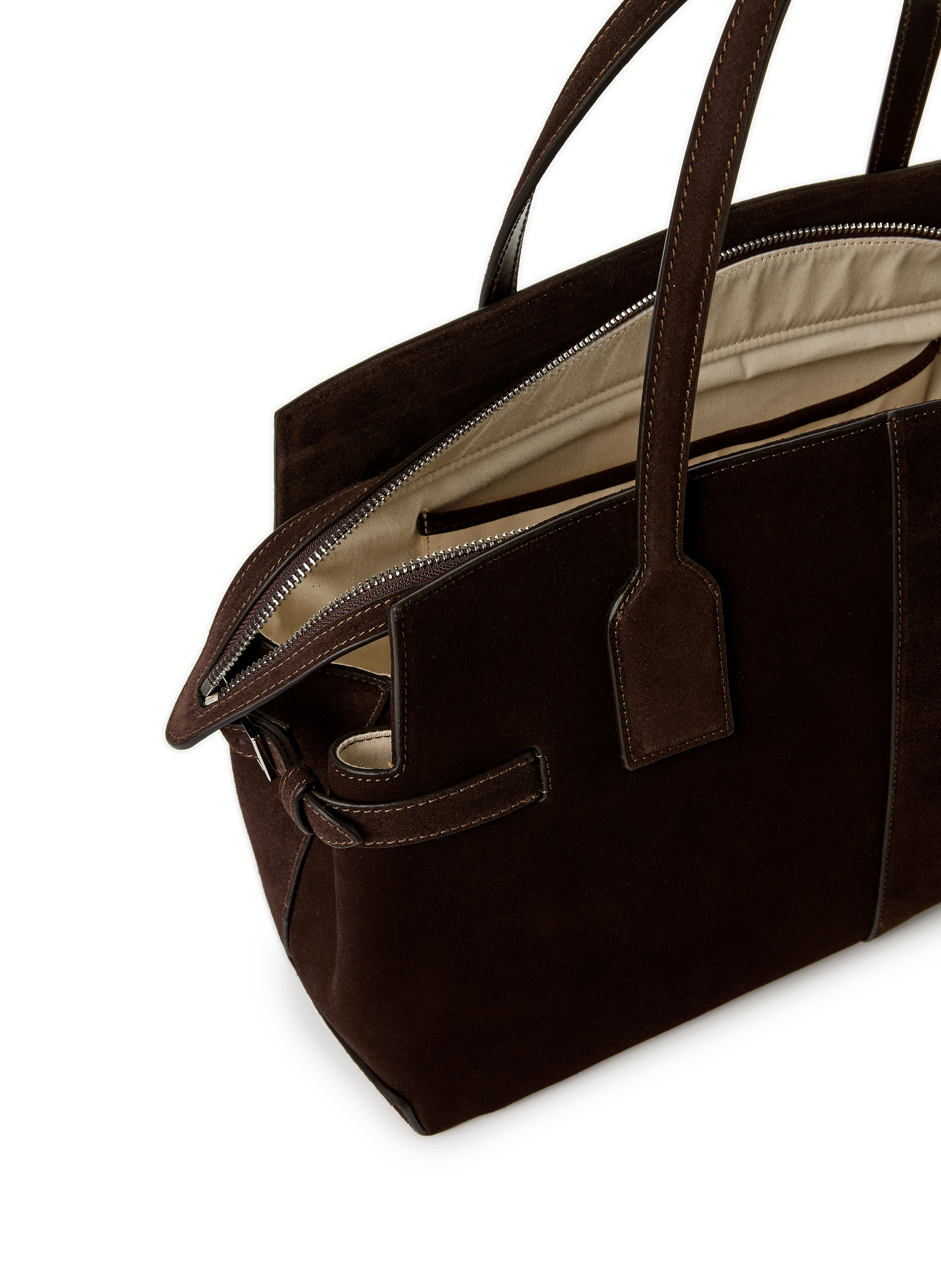 Lisa Suede Leather Bowler Bag FLATTERED Brown