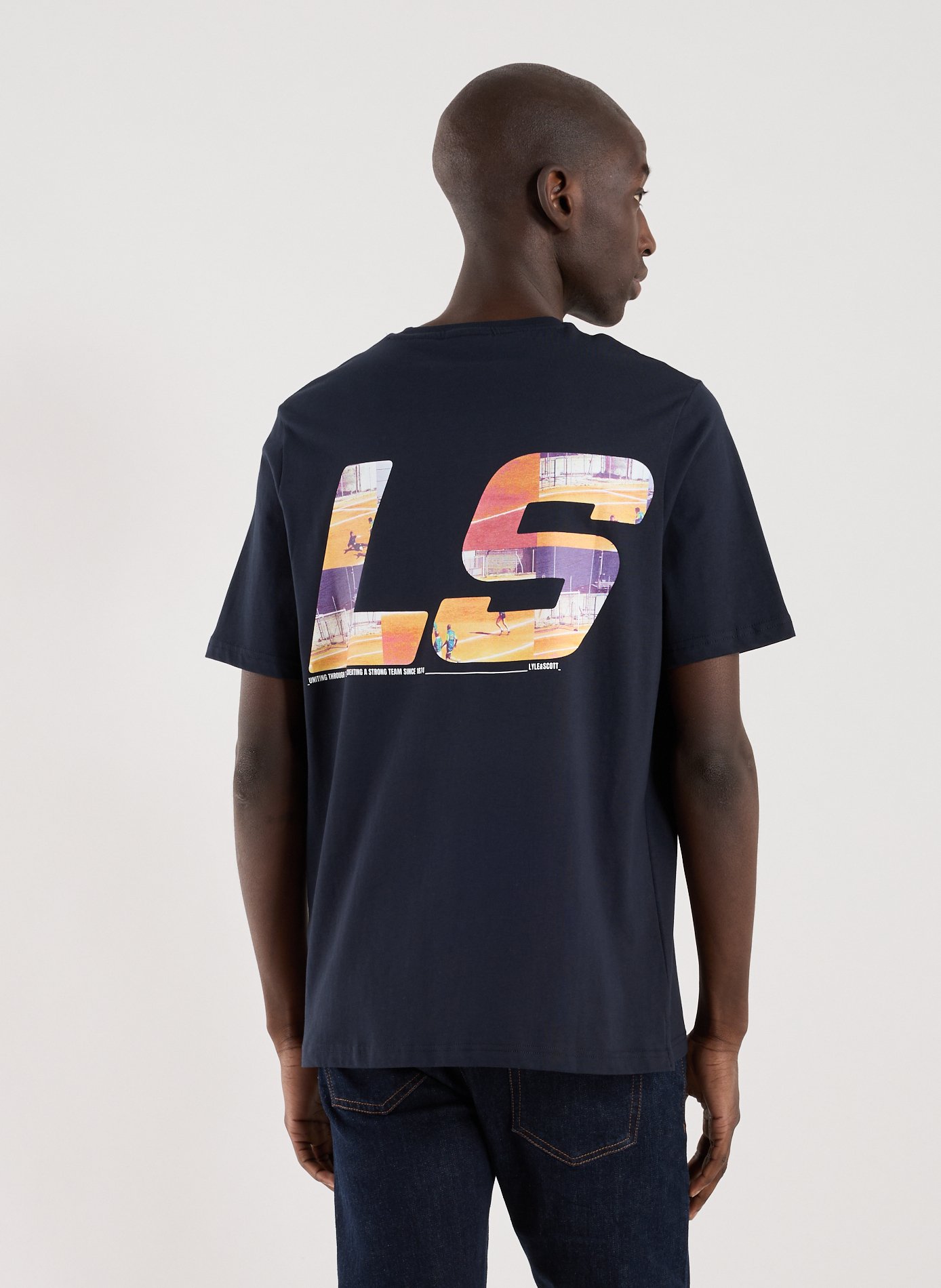 Biker-style cotton t-shirt LYLE & SCOTT Blue