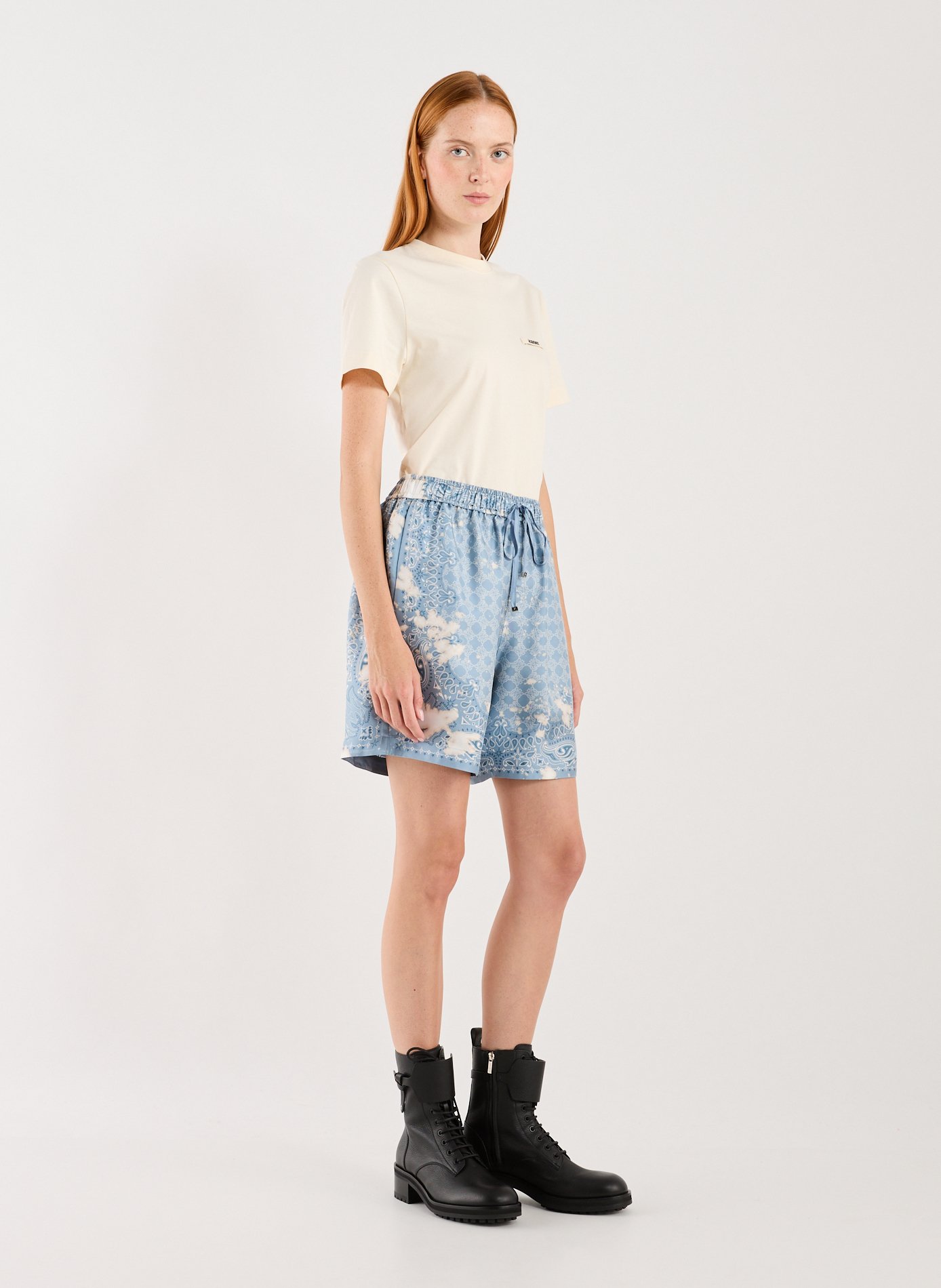 Printed silk Bermuda shorts AMIRI Blue