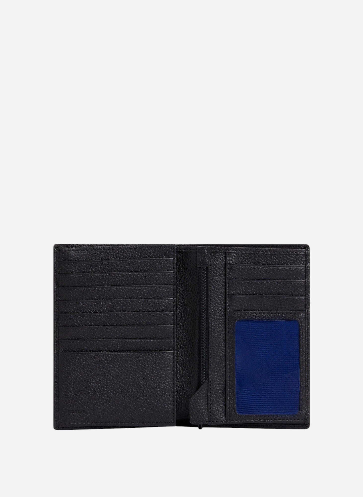 Grand portefeuille vertical zippé 2 volets charles en cuir grainé LE TANNEUR Noir