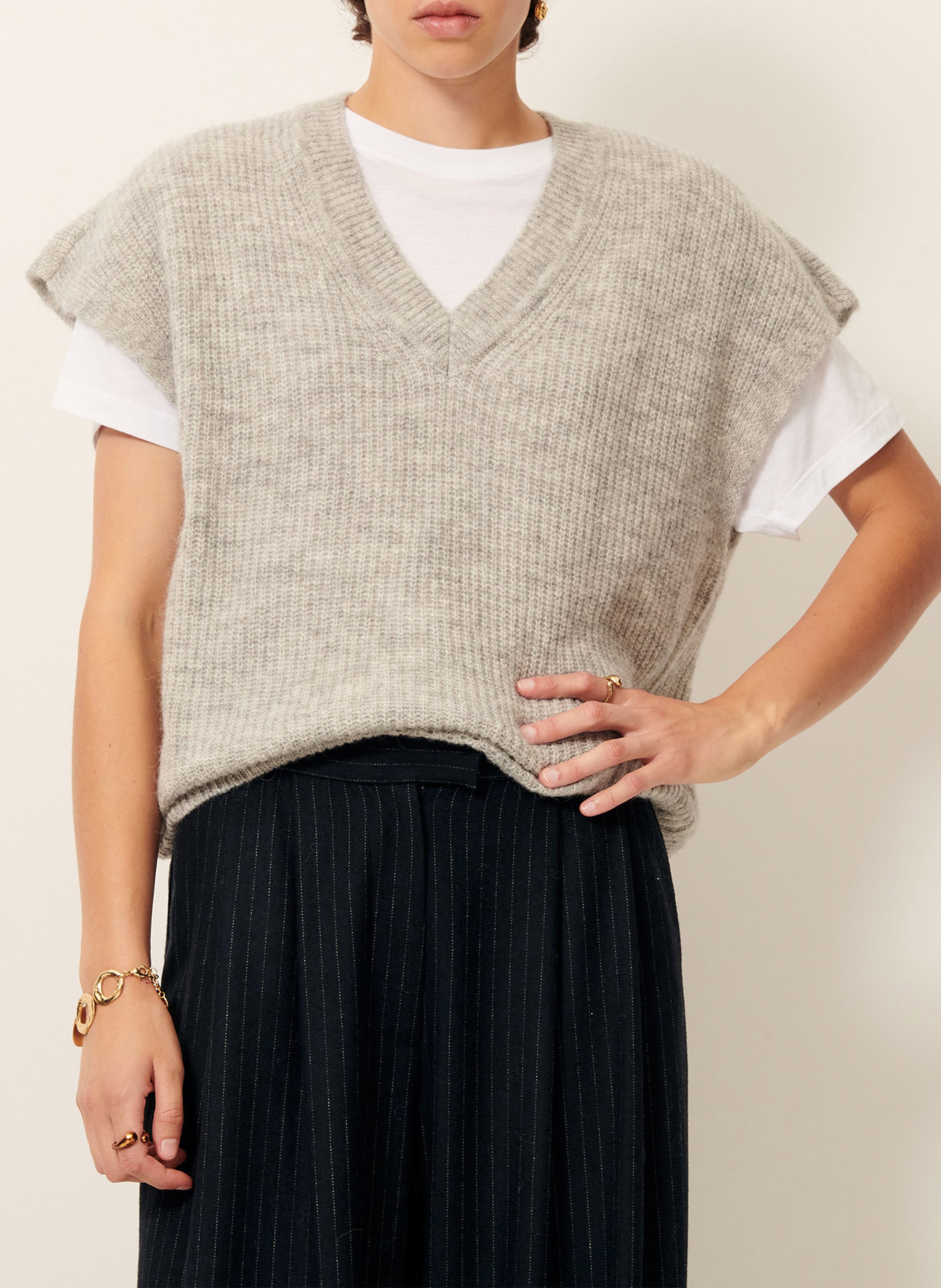 SESSUN Pull oversize en alpaga mélangé matua Gris