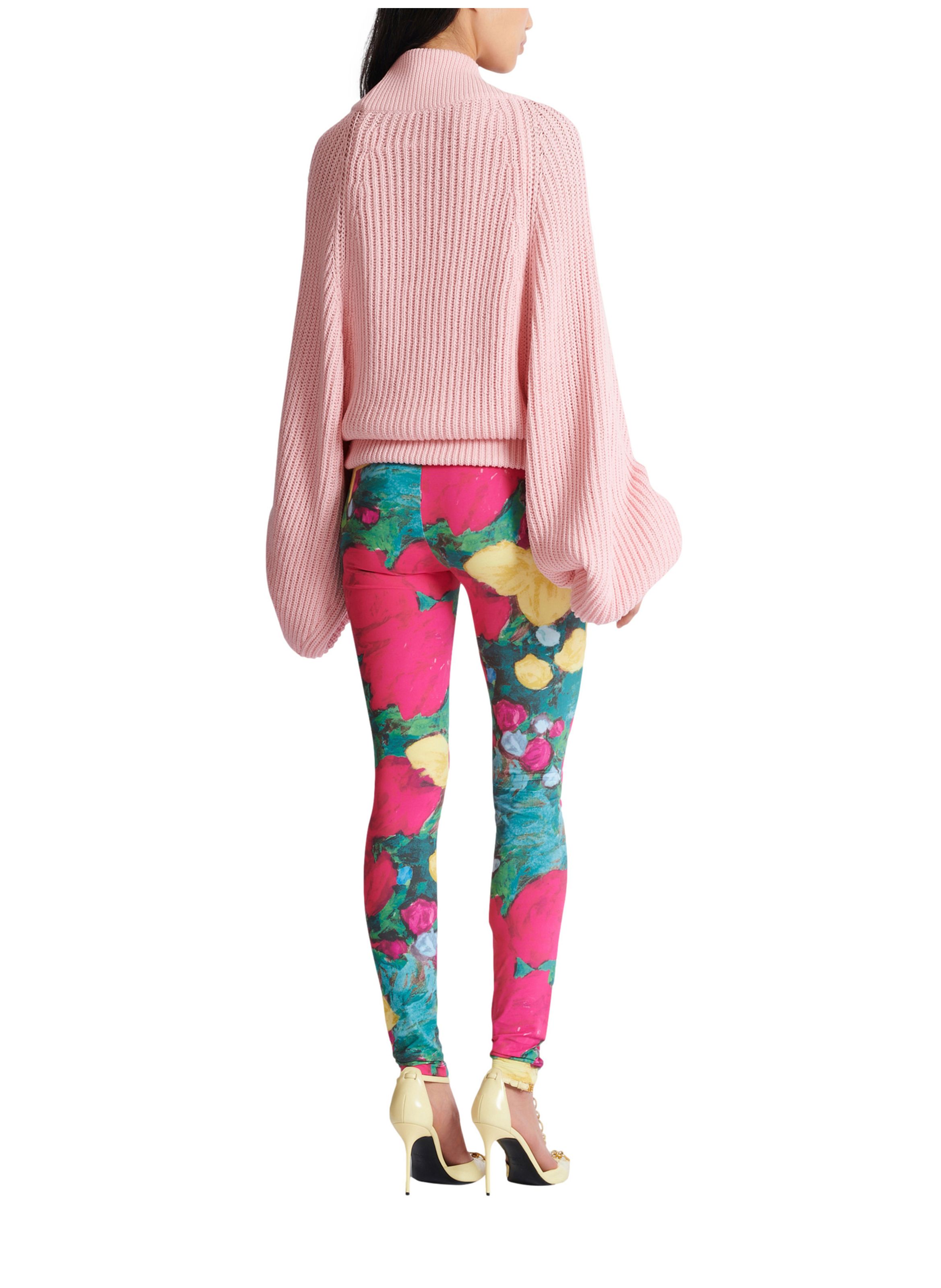 Pull oversize en maille BALMAIN Rose