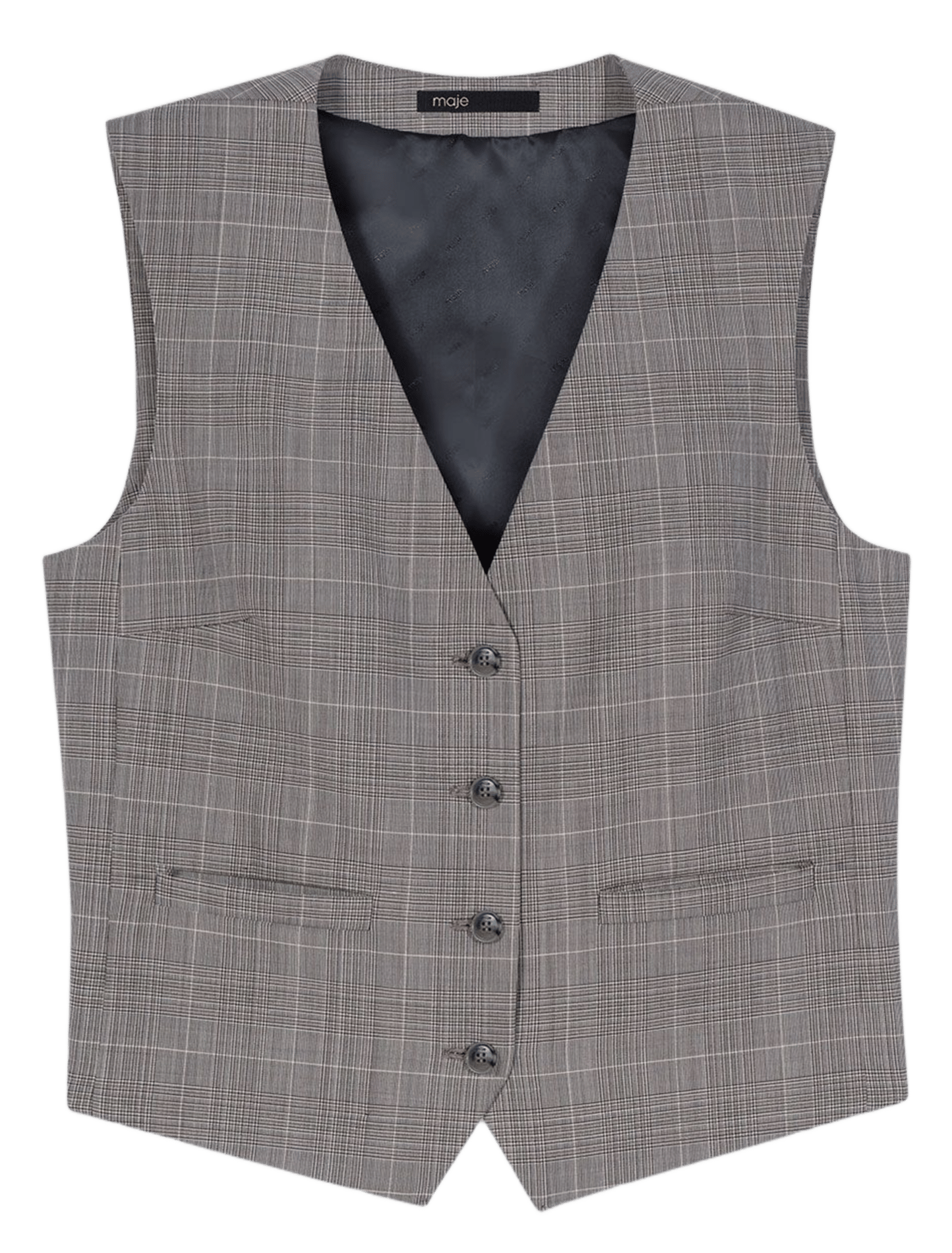 Gilet col v en laine mélangée MAJE Gris