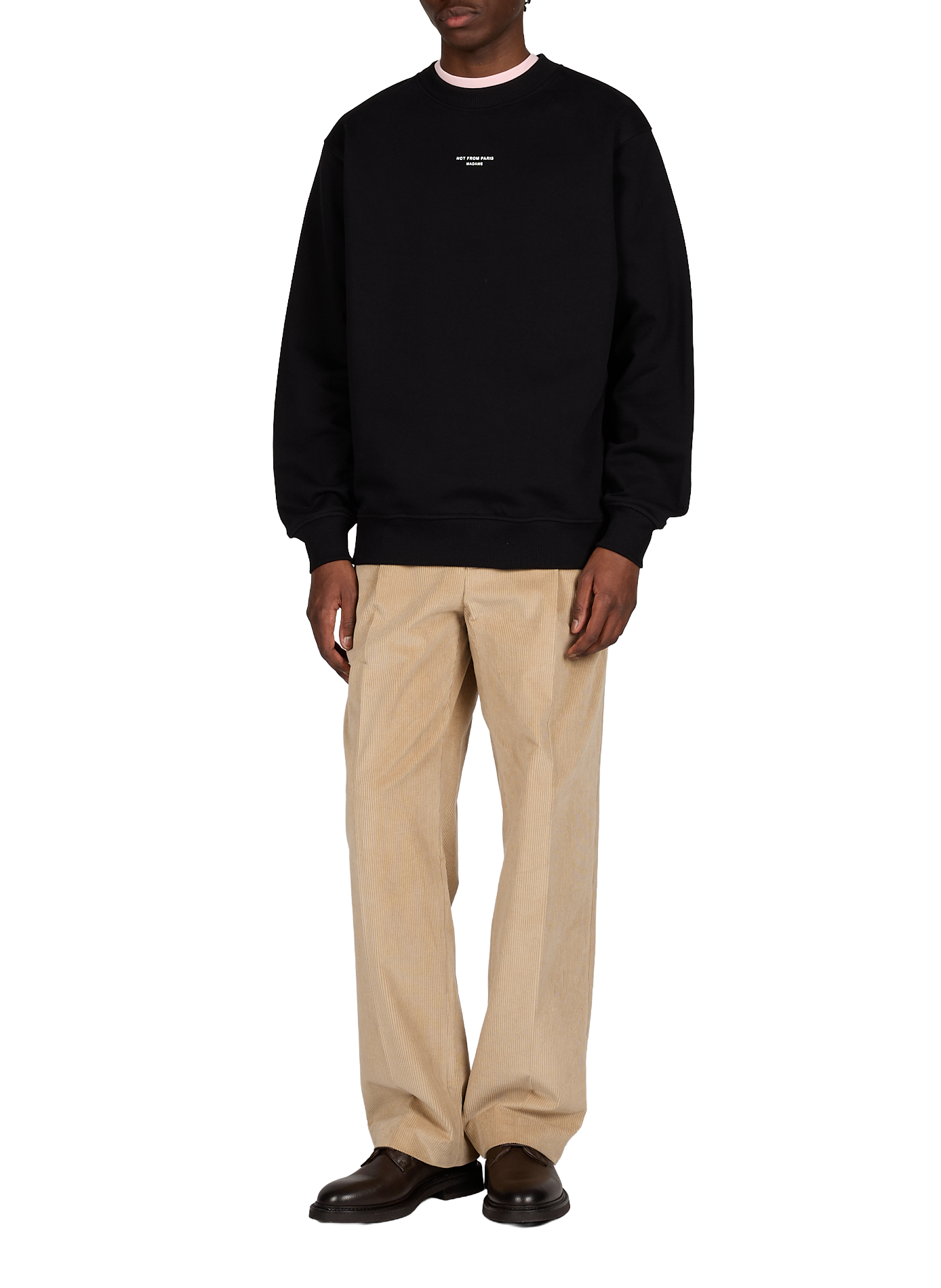 Round neck cotton sweatshirt DROLE DE MONSIEUR Black