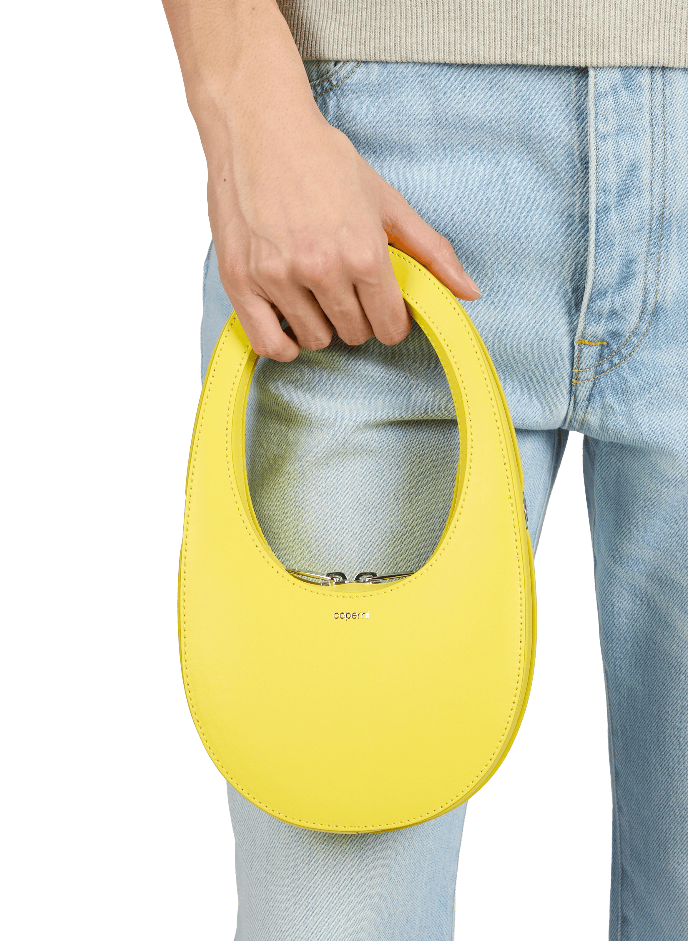 Sac à main uni Swipe en cuir COPERNI Jaune