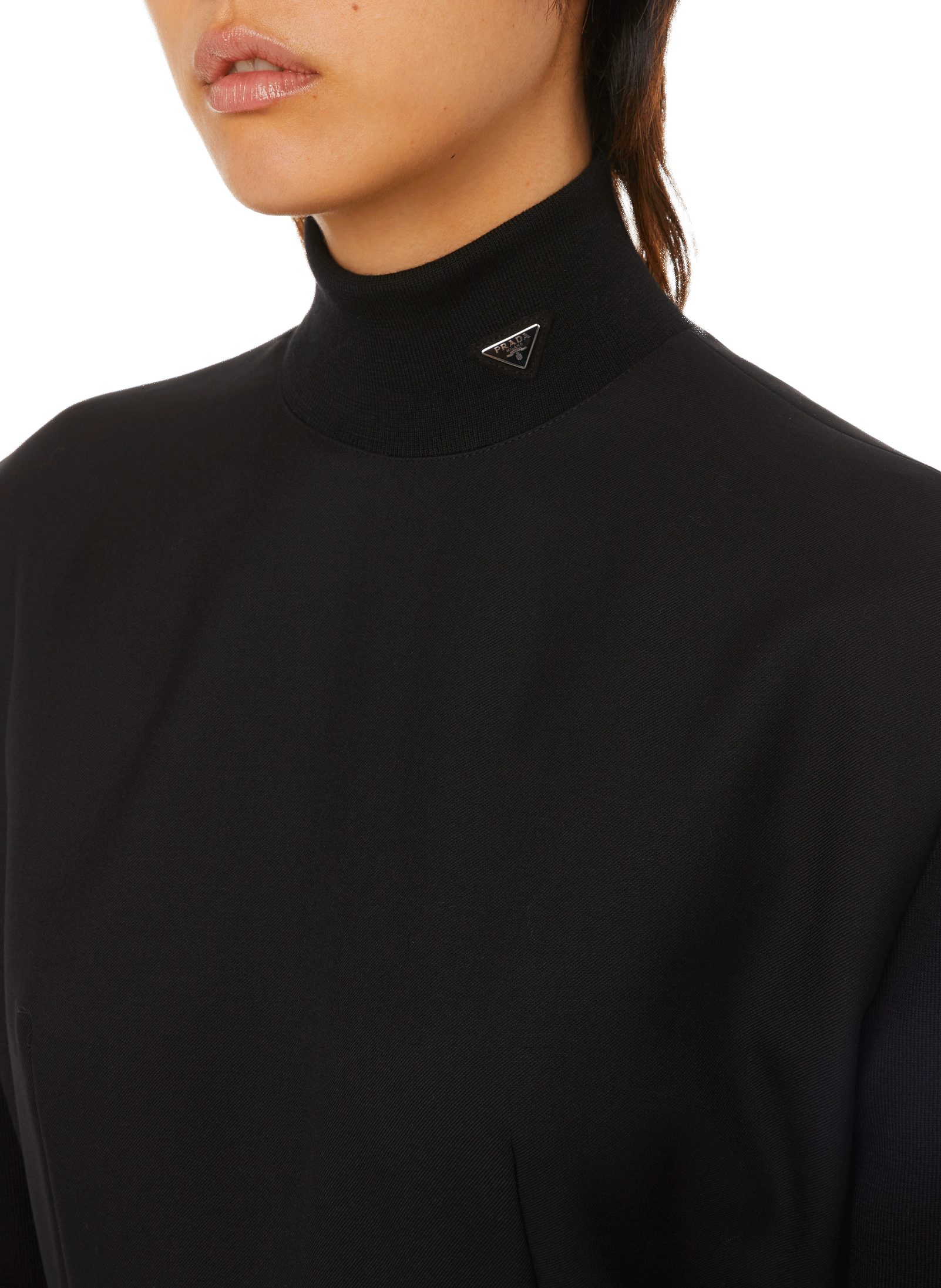 Robe maxi en laine vierge PRADA Noir