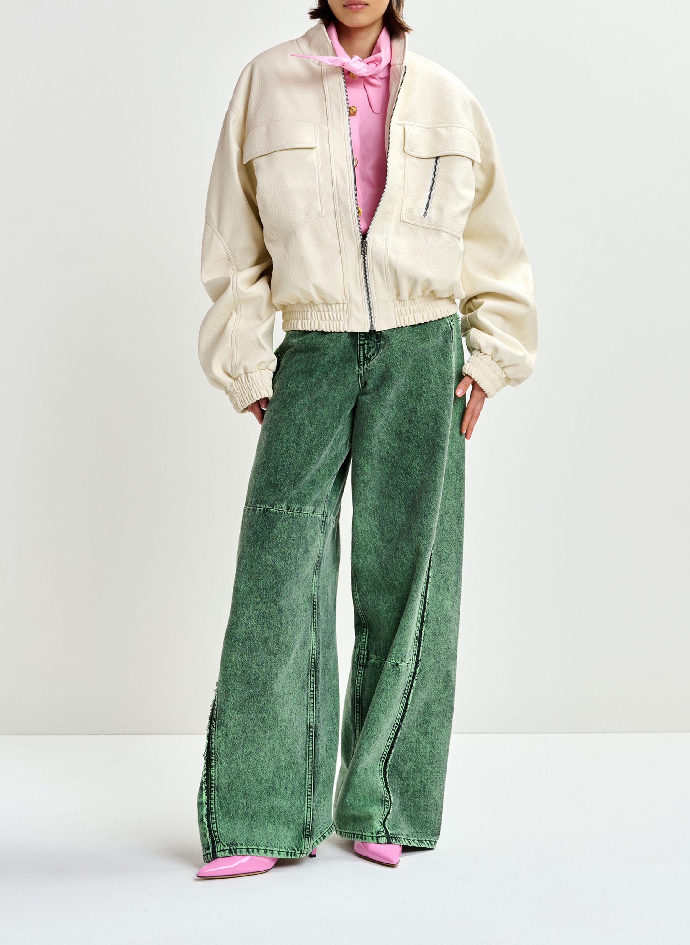 Chemise oversize à col rallongé unie Jomato ESSENTIEL ANTWERP Rose