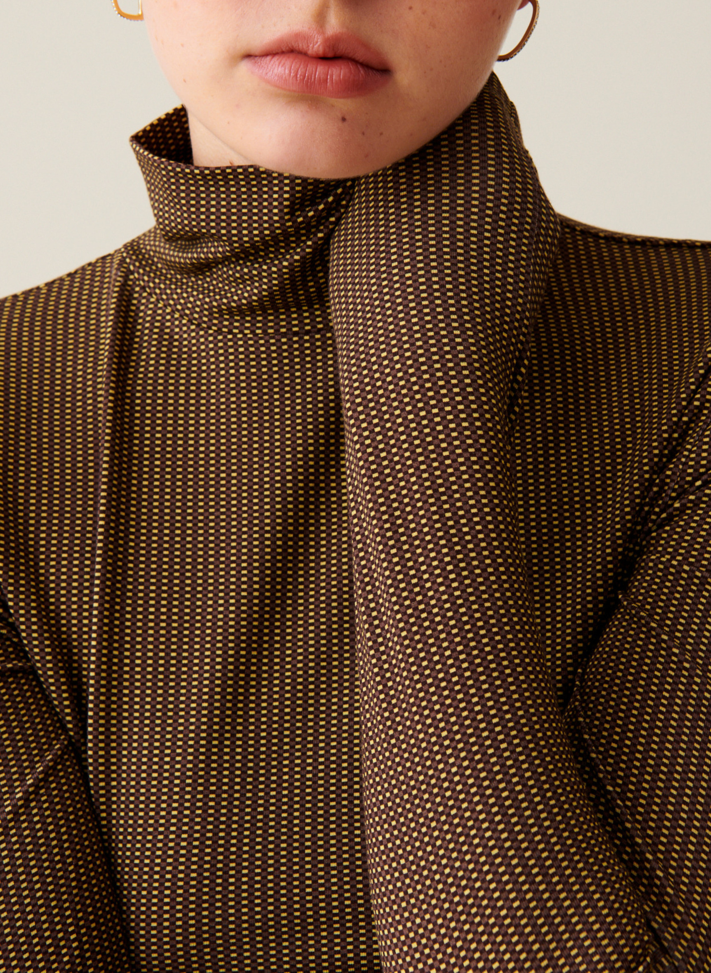 Top col cheminée ajusté CLAUDIE PIERLOT Jaune