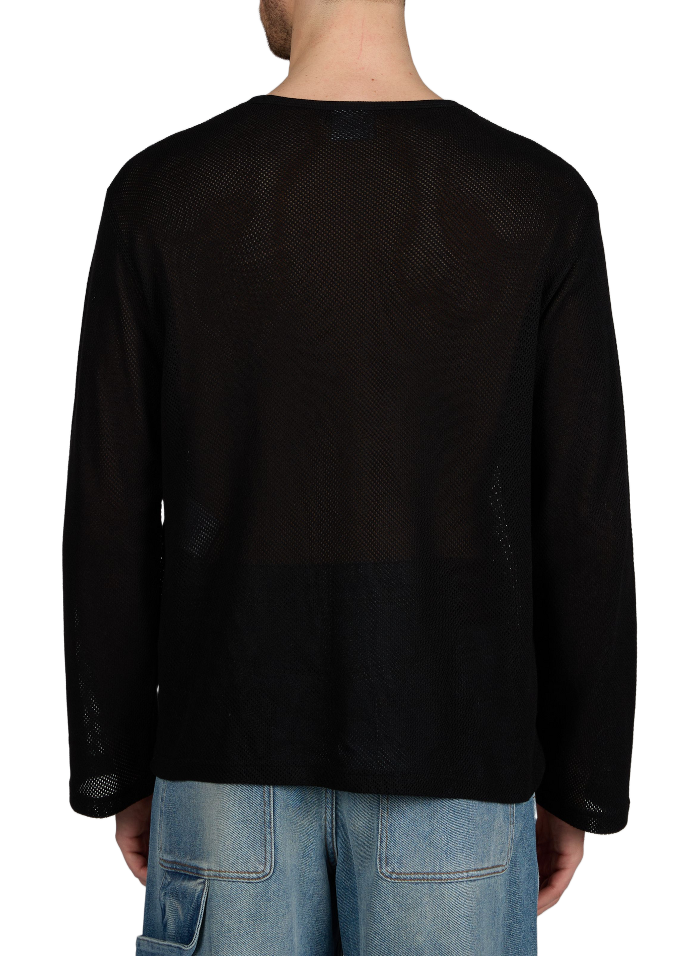 Mesh round neck sweater COURRÈGES Black