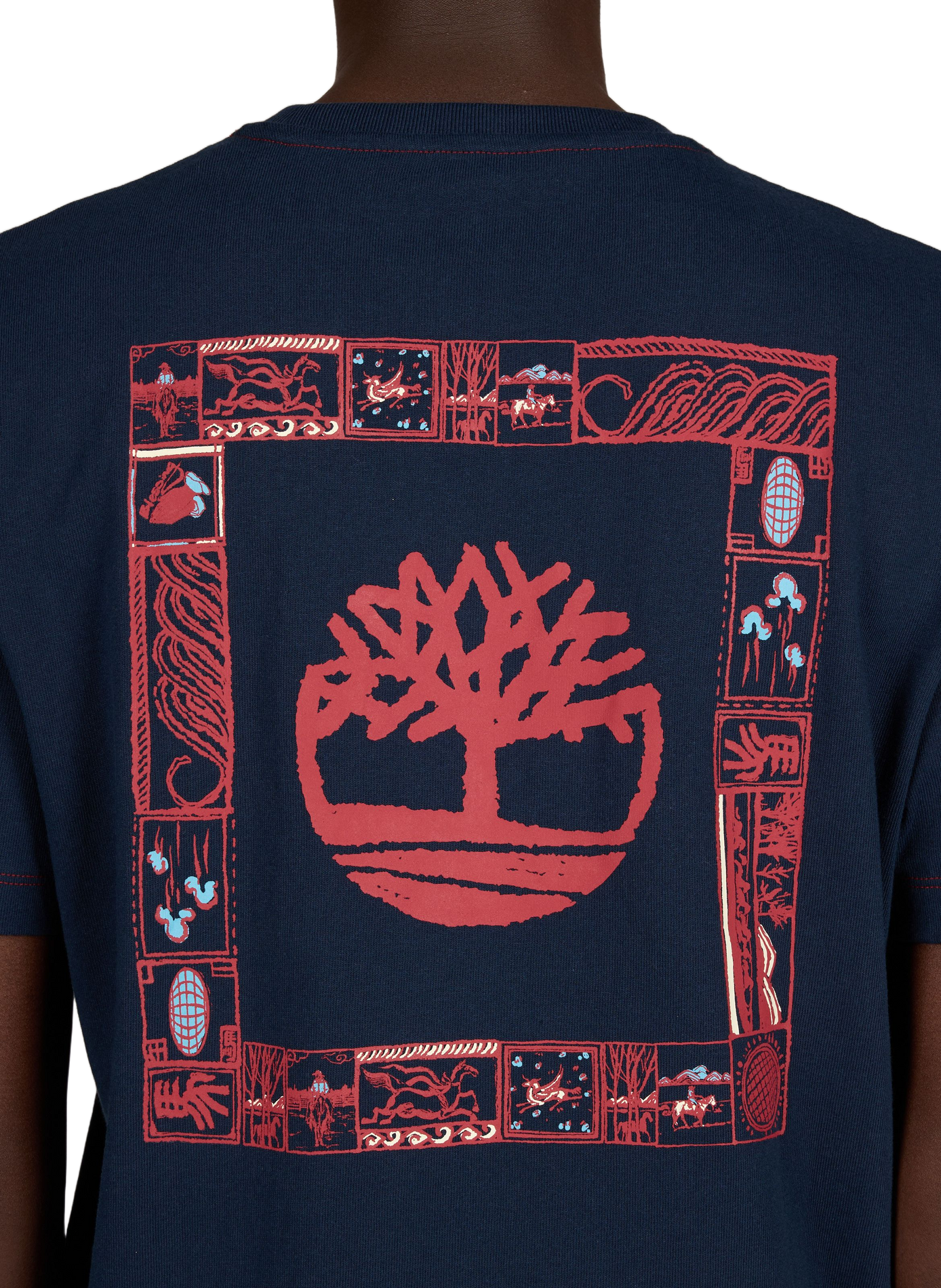 T-shirt à imprimé en coton TIMBERLAND Bleu