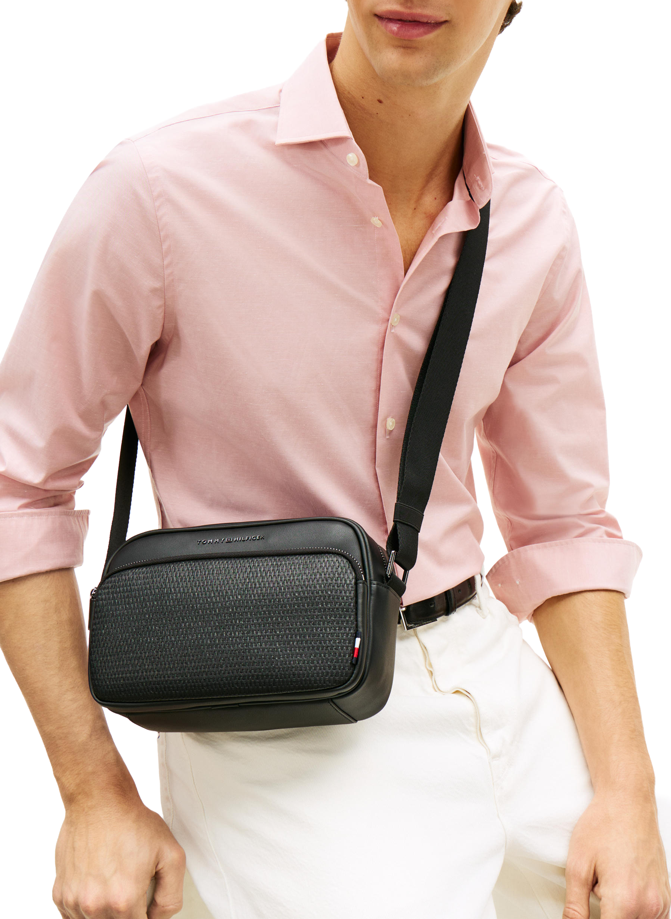 Sac à bandoulière à logo TOMMY HILFIGER Noir