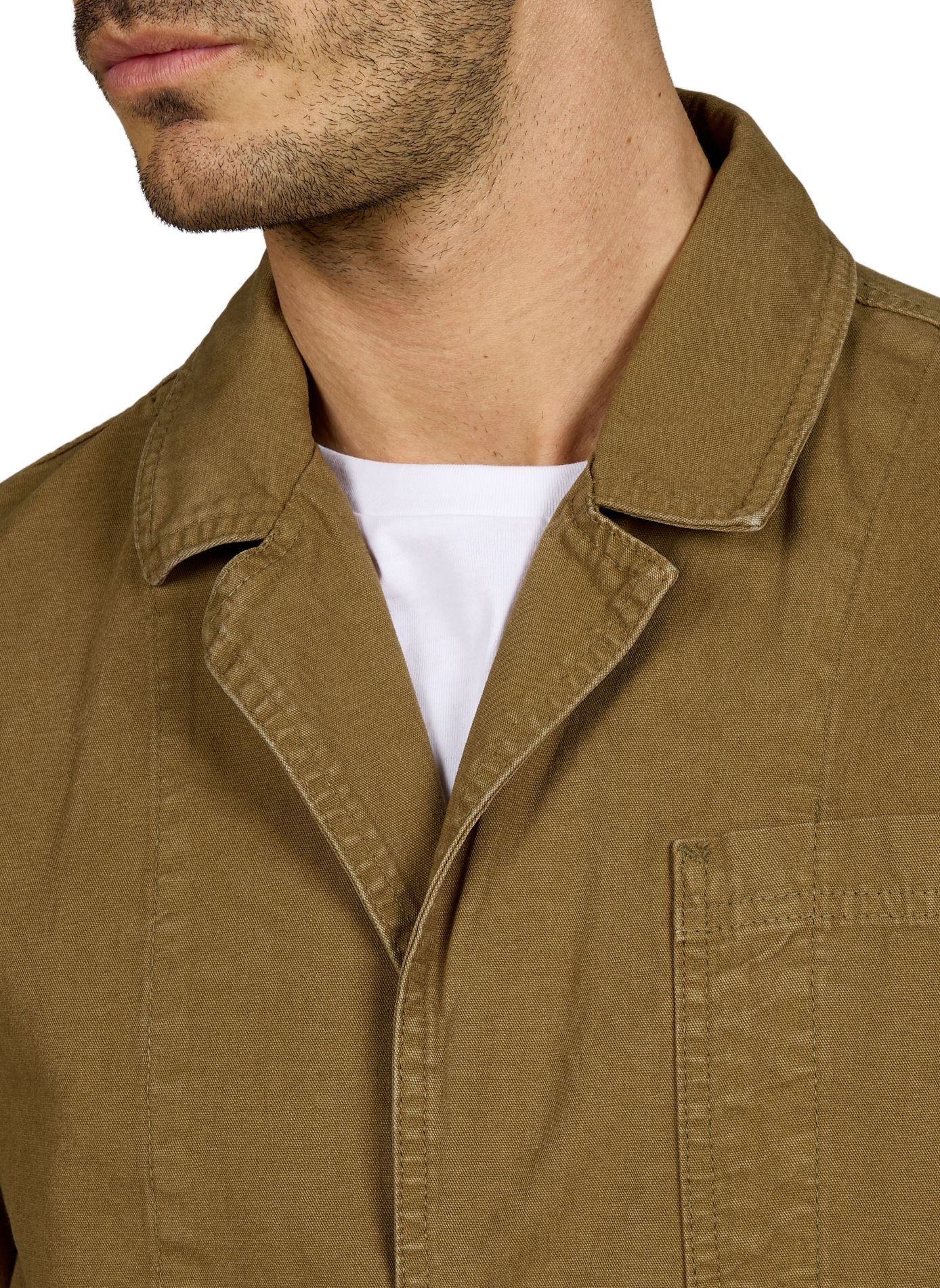 Veste col tailleur en coton LAFAURIE Kaki