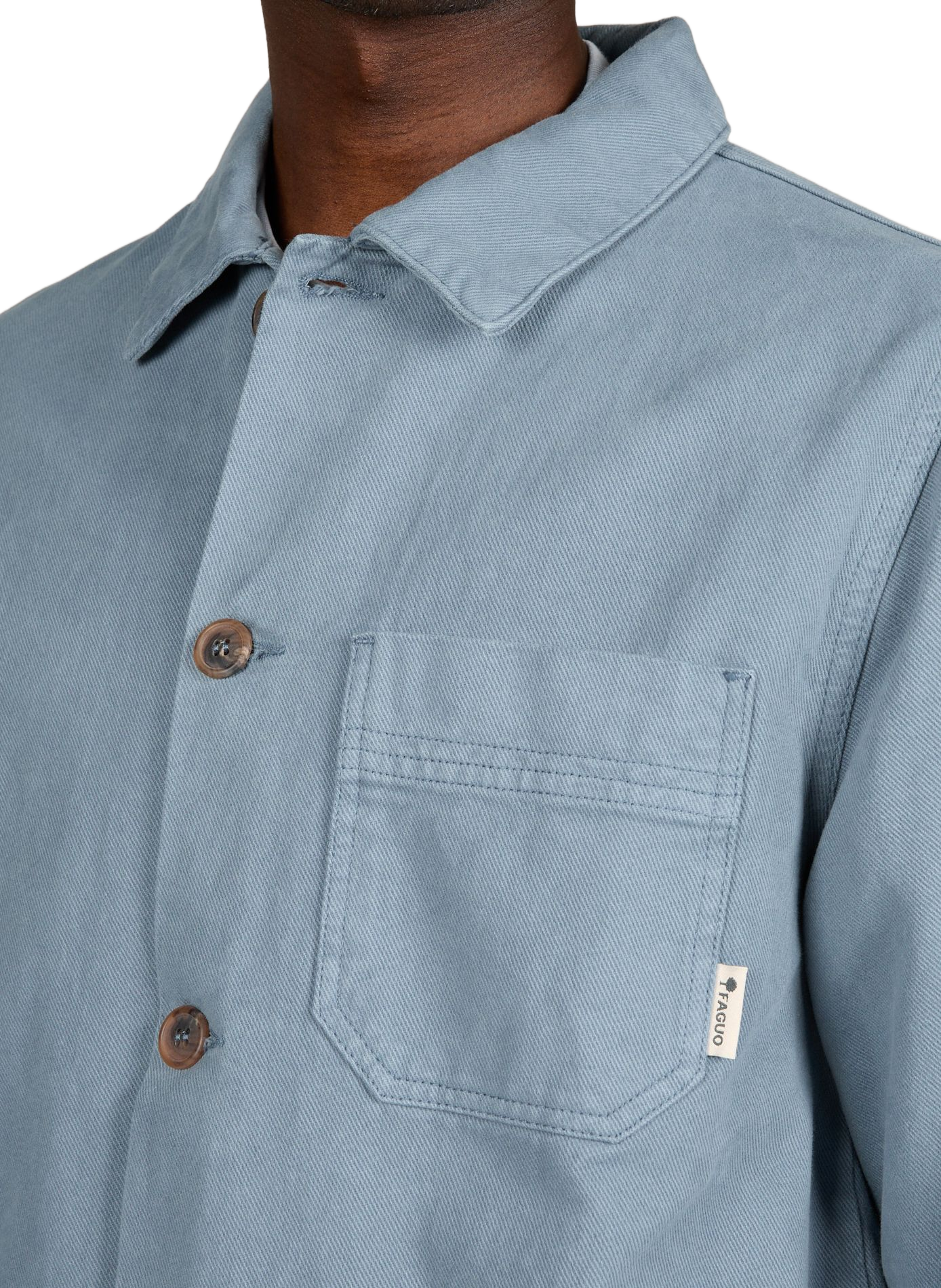 Solid buttoned straight jacket FAGUO Blue