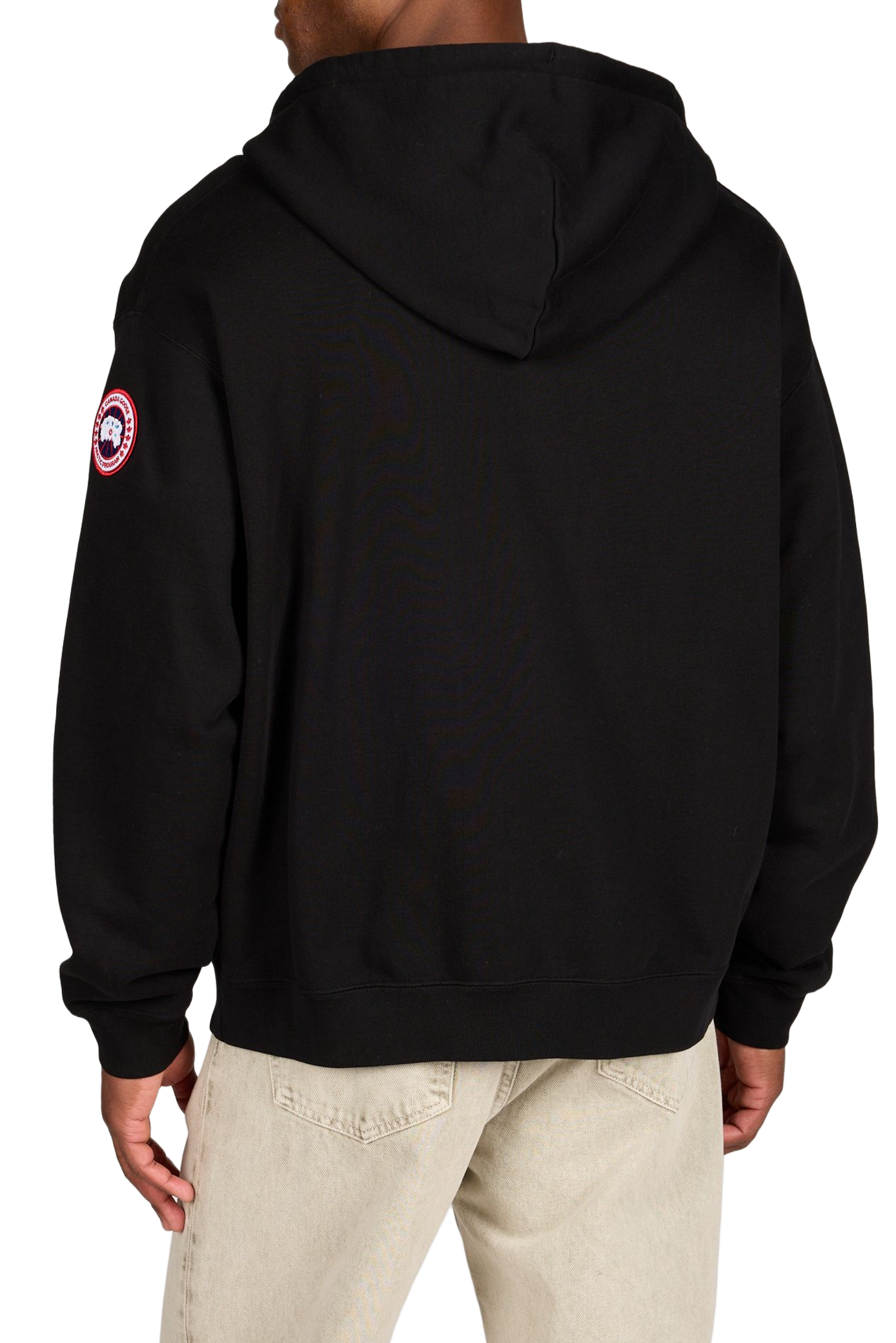 Oversized zip-up cotton sweatshirt CANADA GOOSE Black