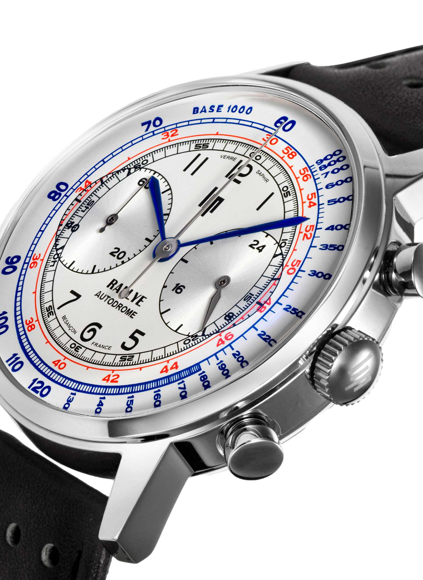 Montre quartz Rallye Méca Chronographe en cuir LIP Blanc
