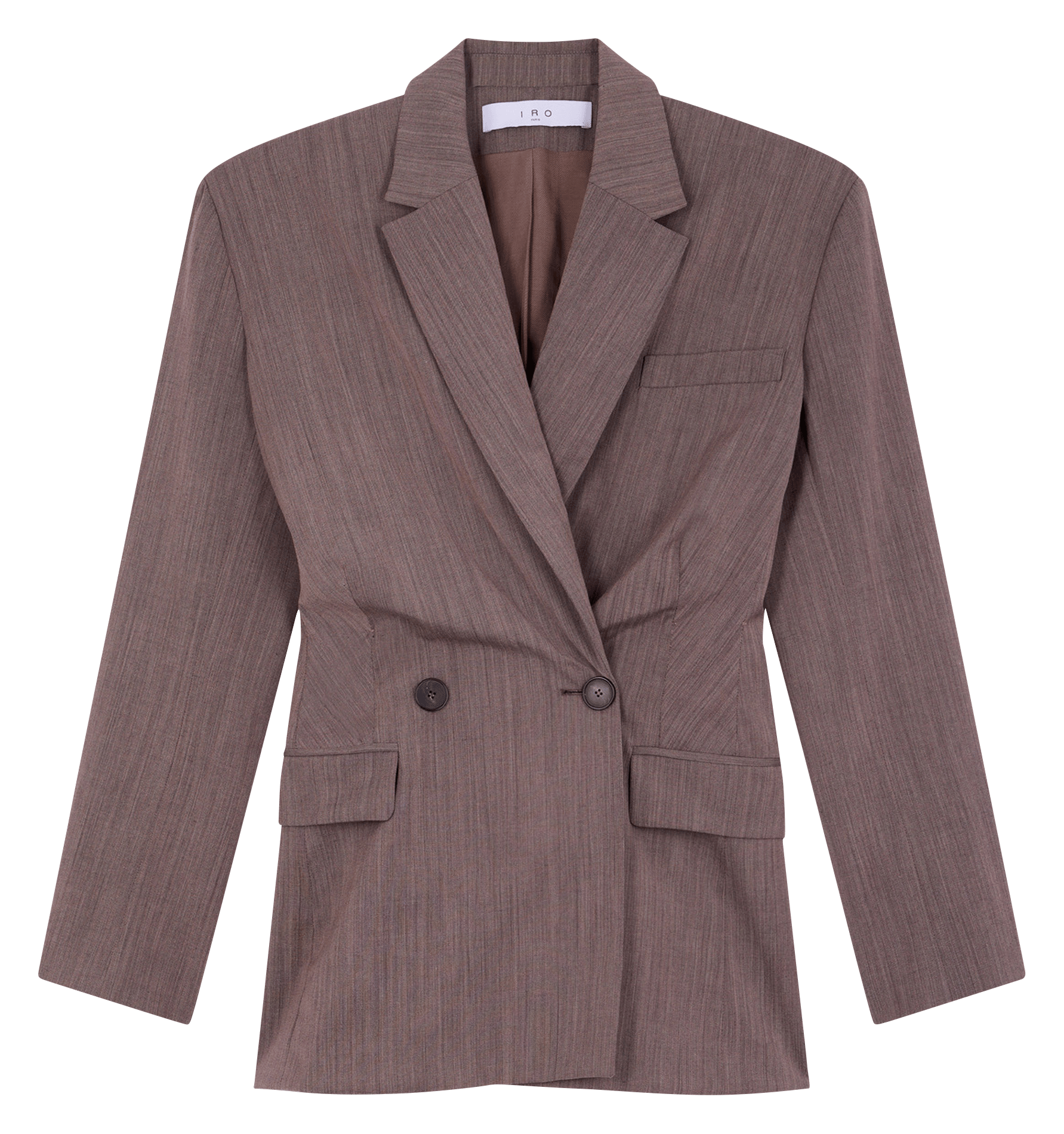 Veste de tailleur cintrée en laine mélangée sunrise IRO Marron