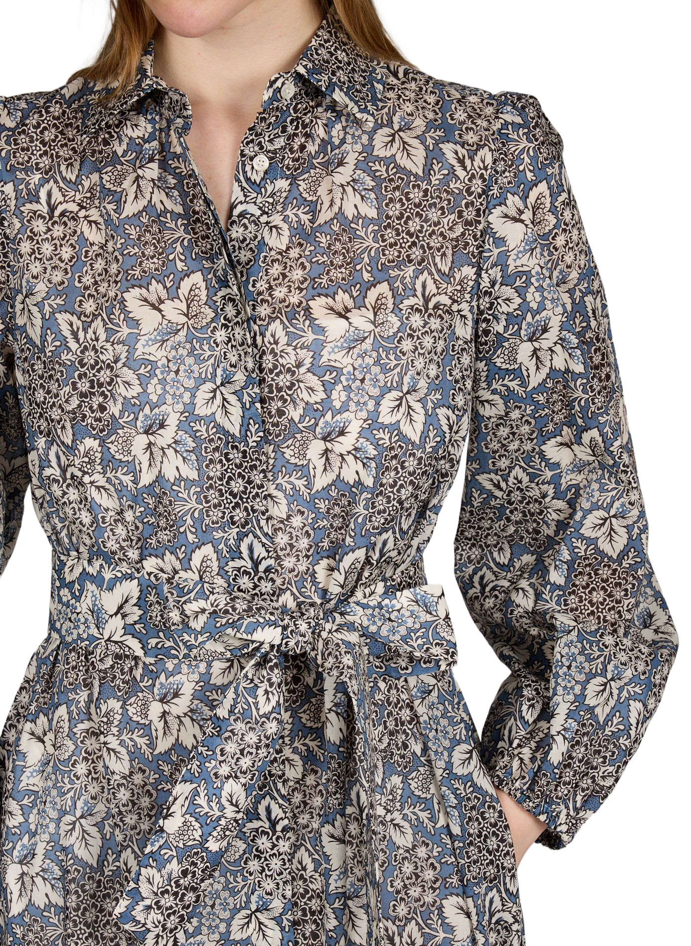 Robe-chemise à motif en coton MAX MARA WEEK END Bleu